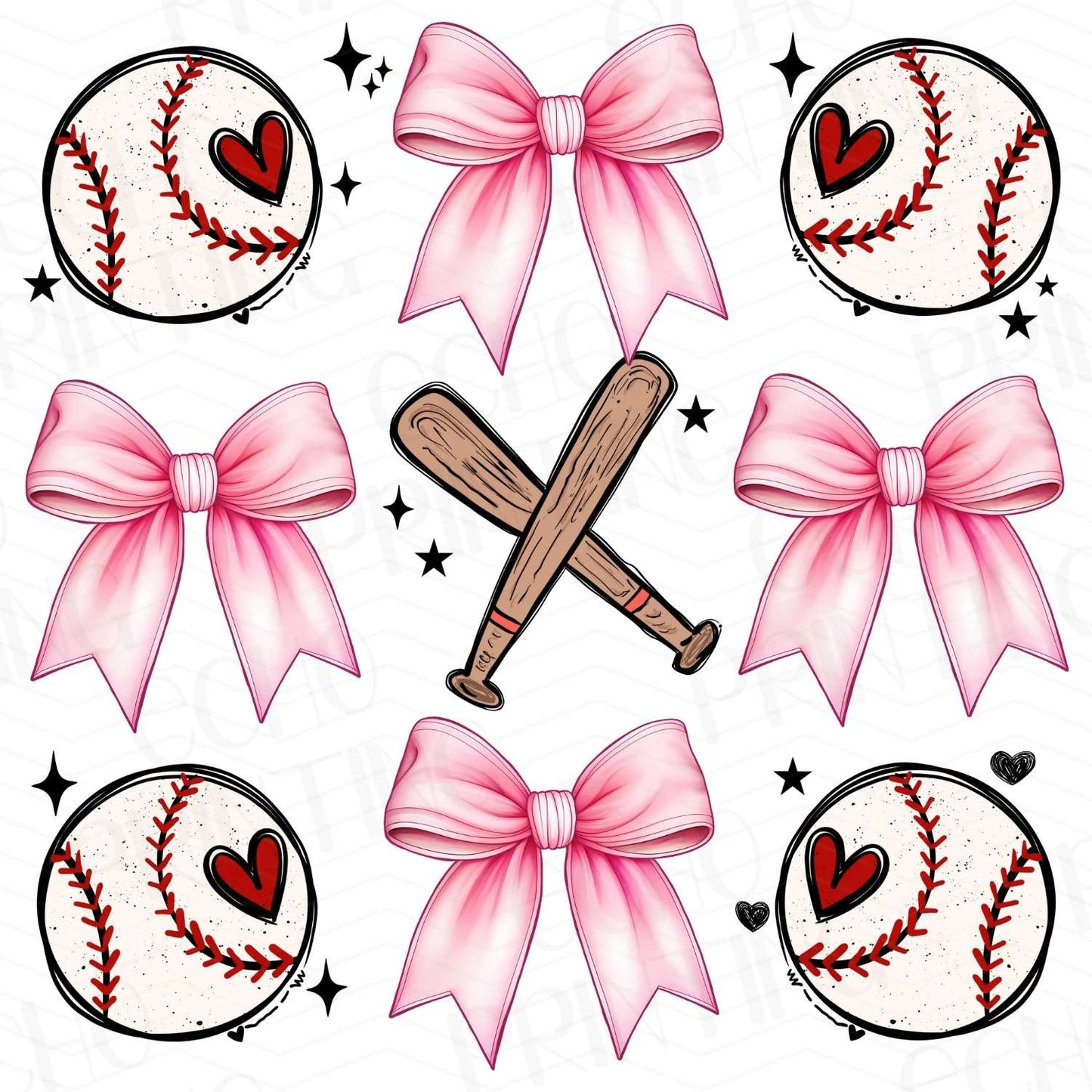 BSB 10 - PINK BOWS AND BASEBALLS
