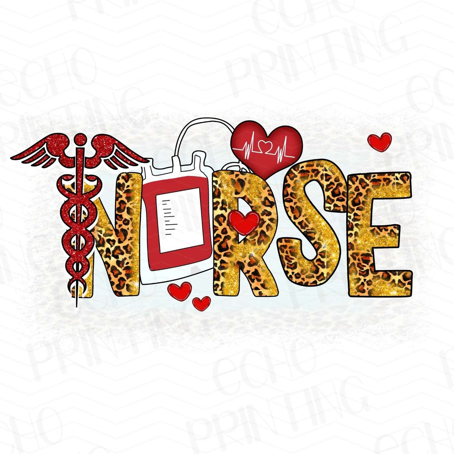 NURSE WITH CUTE MEDICAL ICONS AND CADDY HEART