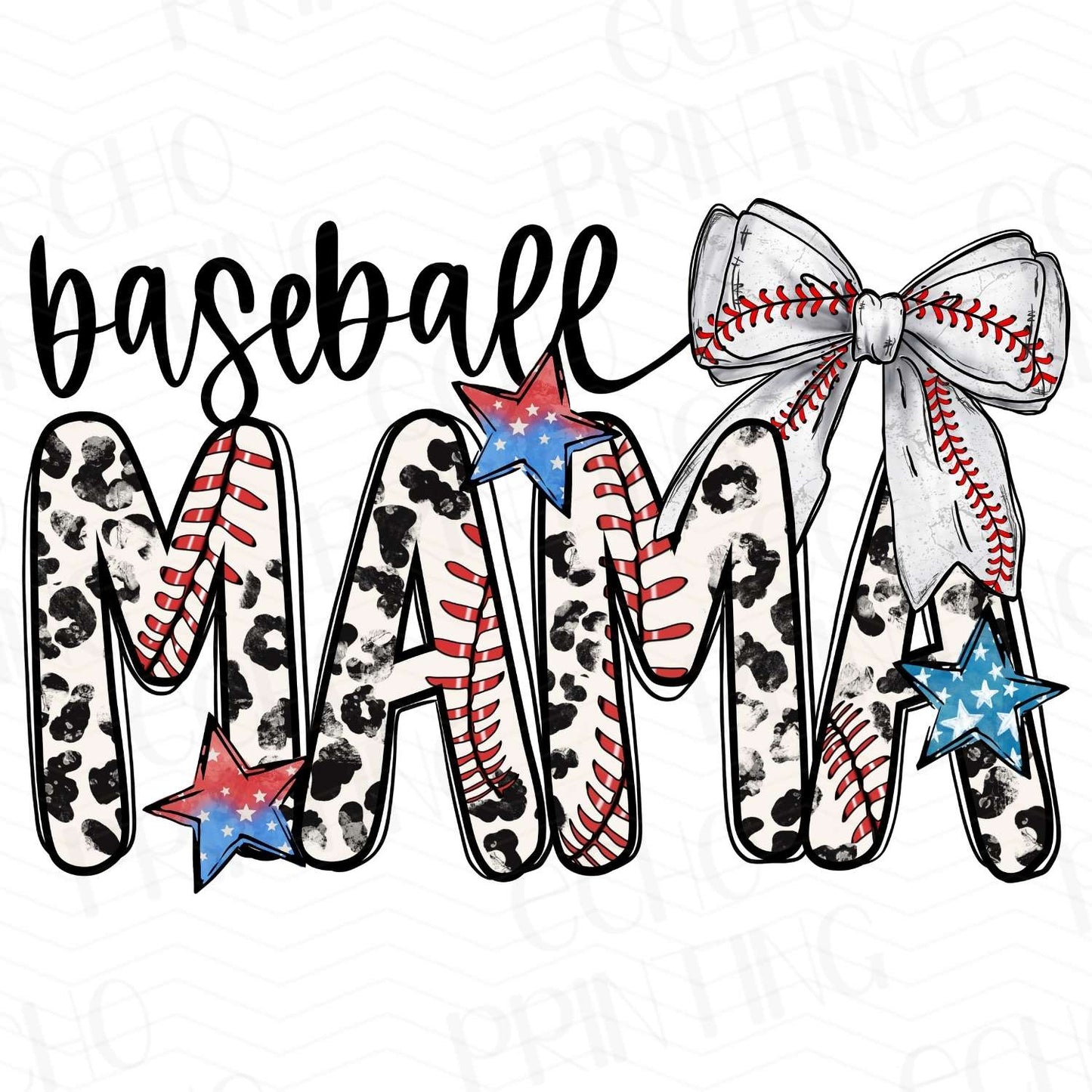 BSB 12 - BASEBALL MAMA WITH CHEETAH AND BOW