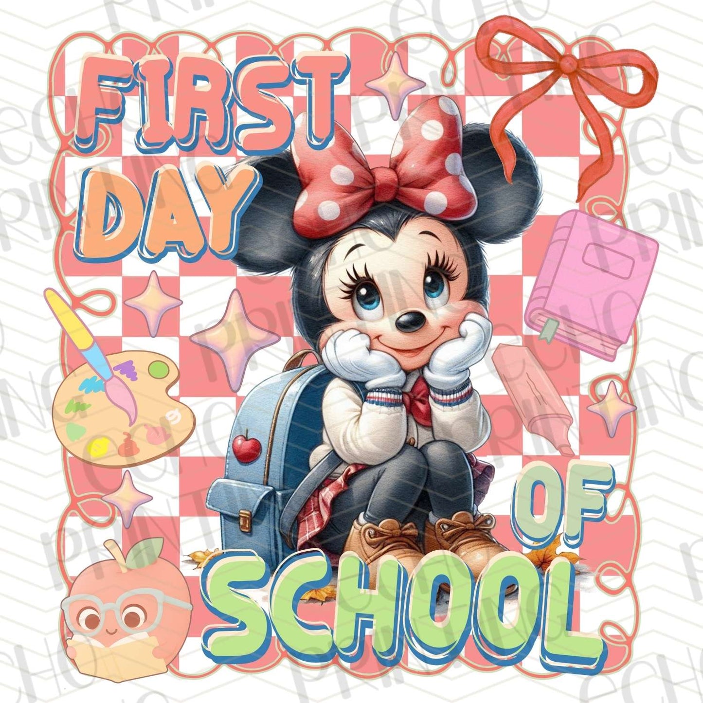BTSG 154 - MOUSE GIRL FIRST DAY OF SCHOOL BLUE DRESS