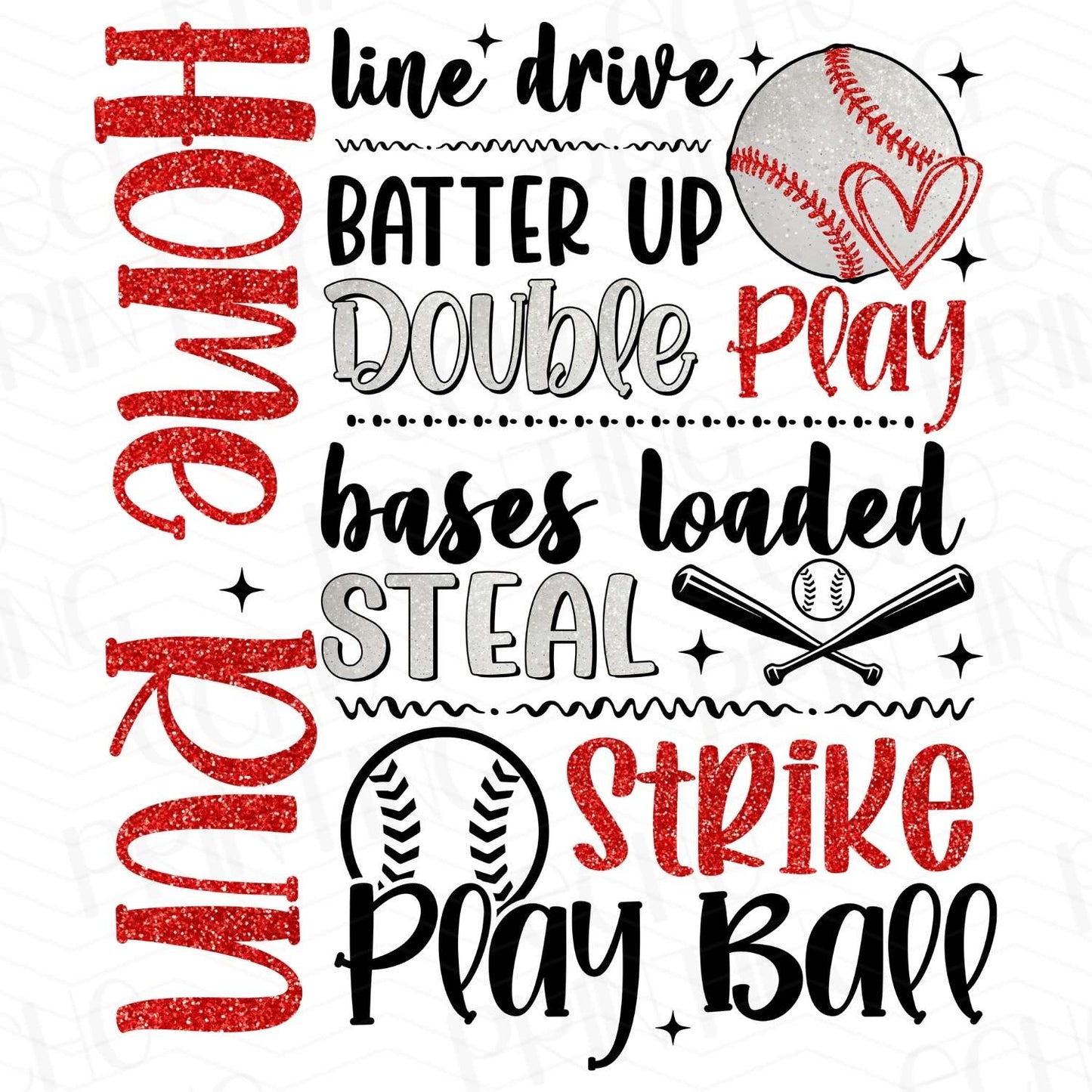 BSB 185 - BASEBALL WORD COLLAGE