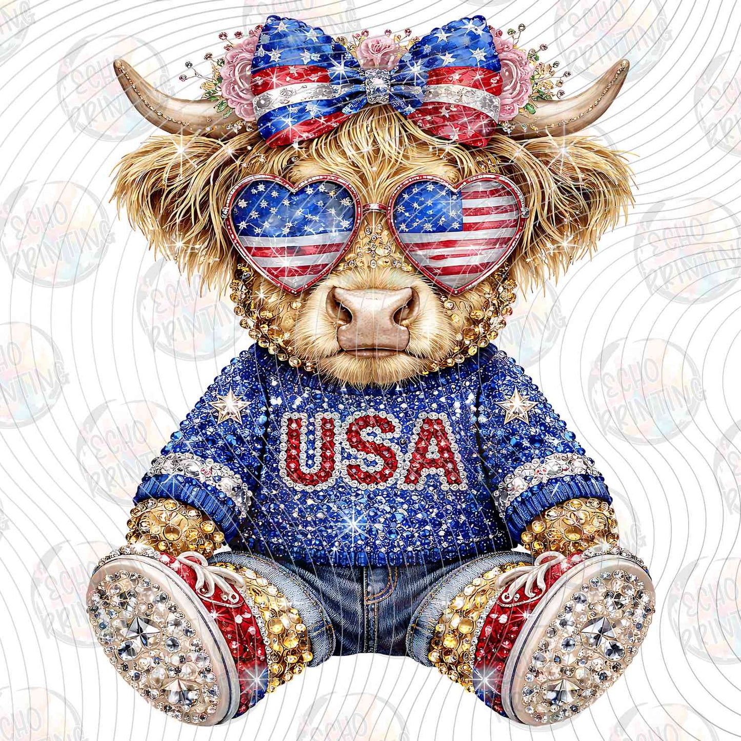 250Y 9 - USA TEDDY BEAR FLAG