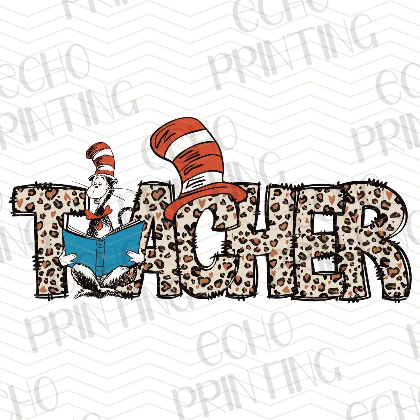 TCHR 349 – LEOPARD PRINT CHRISTMAS HAT TEACHER