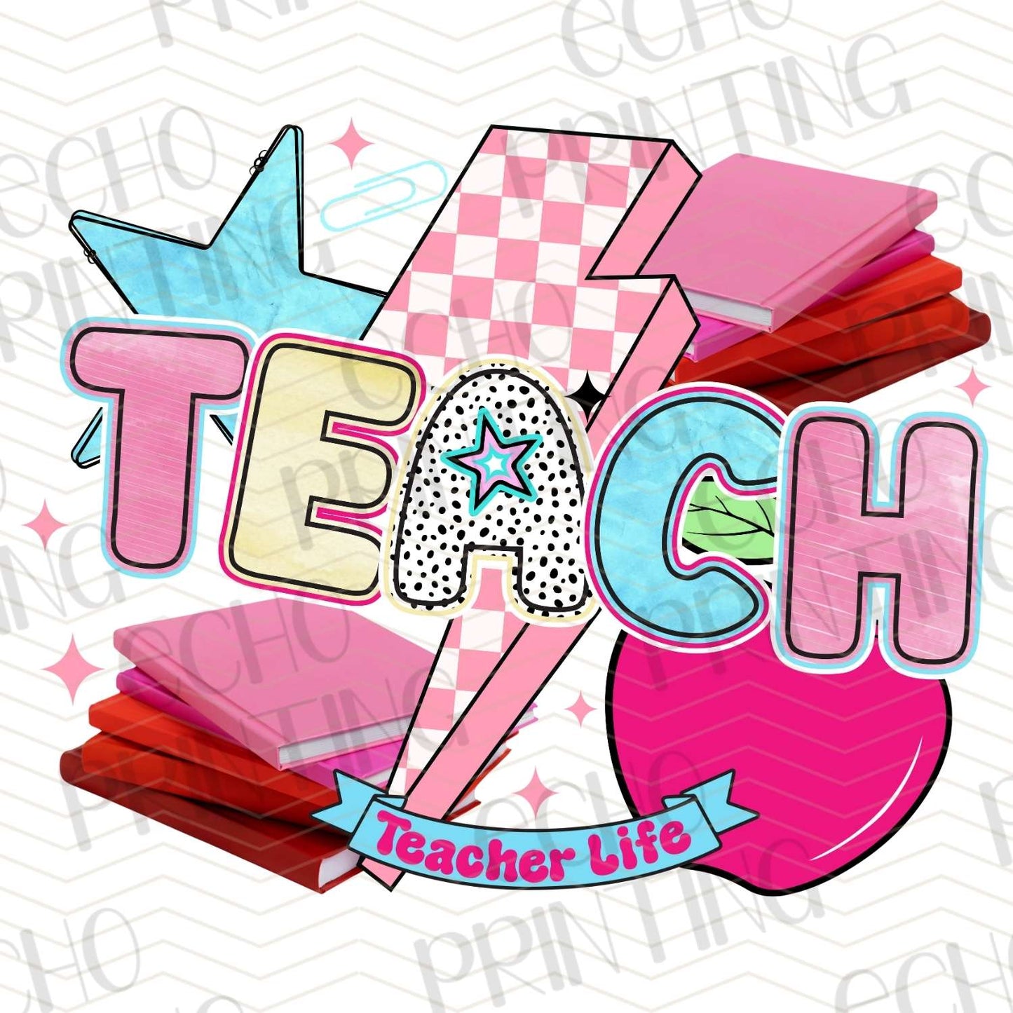 TCHR 353 – TEACH WITH CRAYONS AND PENCILS STACKED