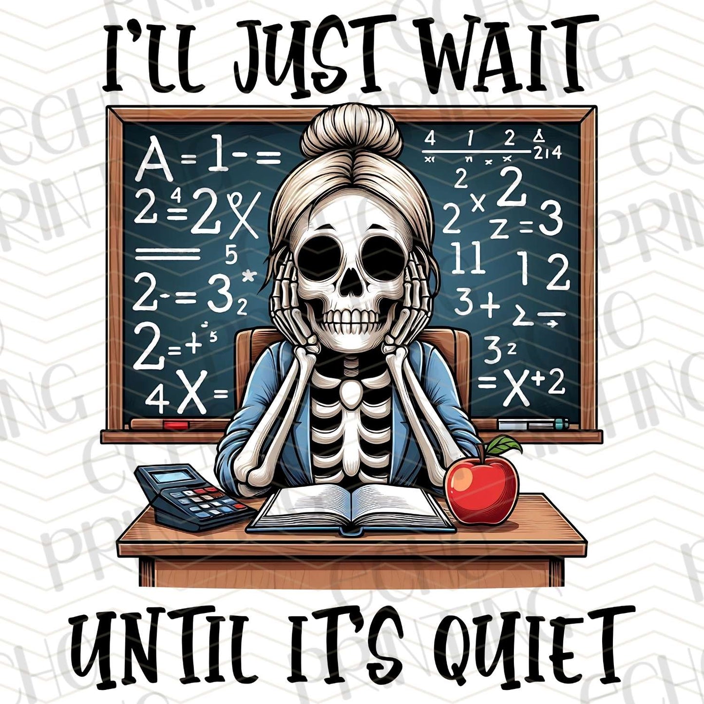TCHR 369 – SKELETON TEACHER WAITING AT DESK