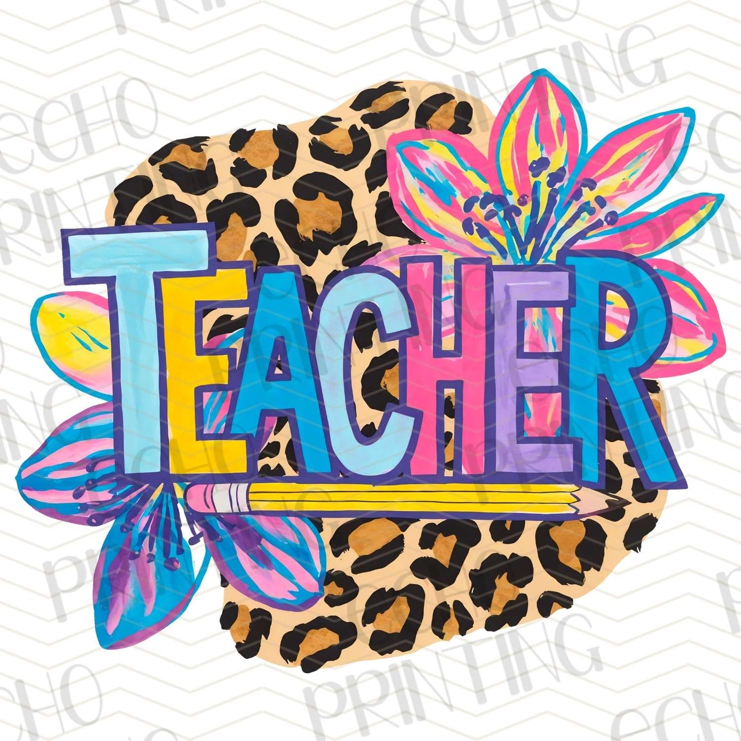 TCHR 378 – TEACHER IN LEOPARD AND PINK FLORAL FRAME