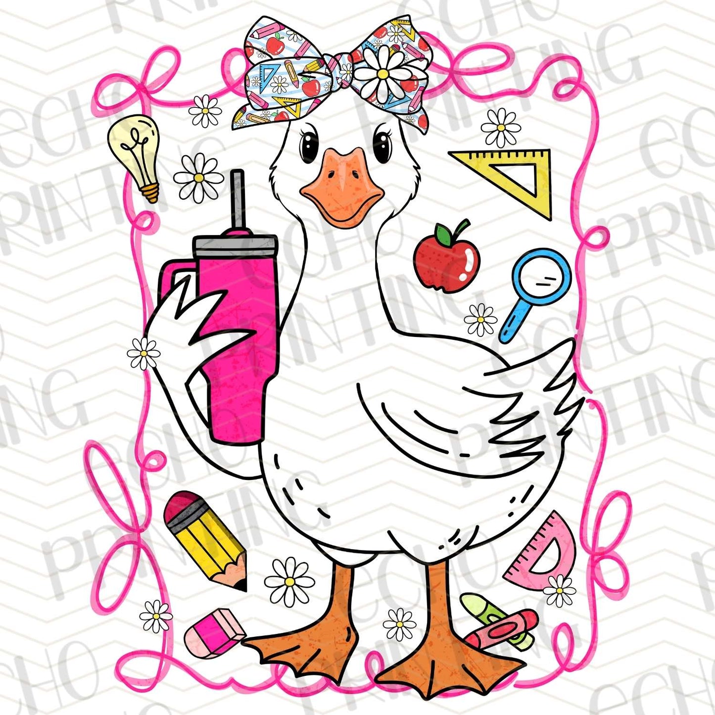 TCHR 386 – TEACHER GOOSE WITH GLASSES AND SUPPLIES