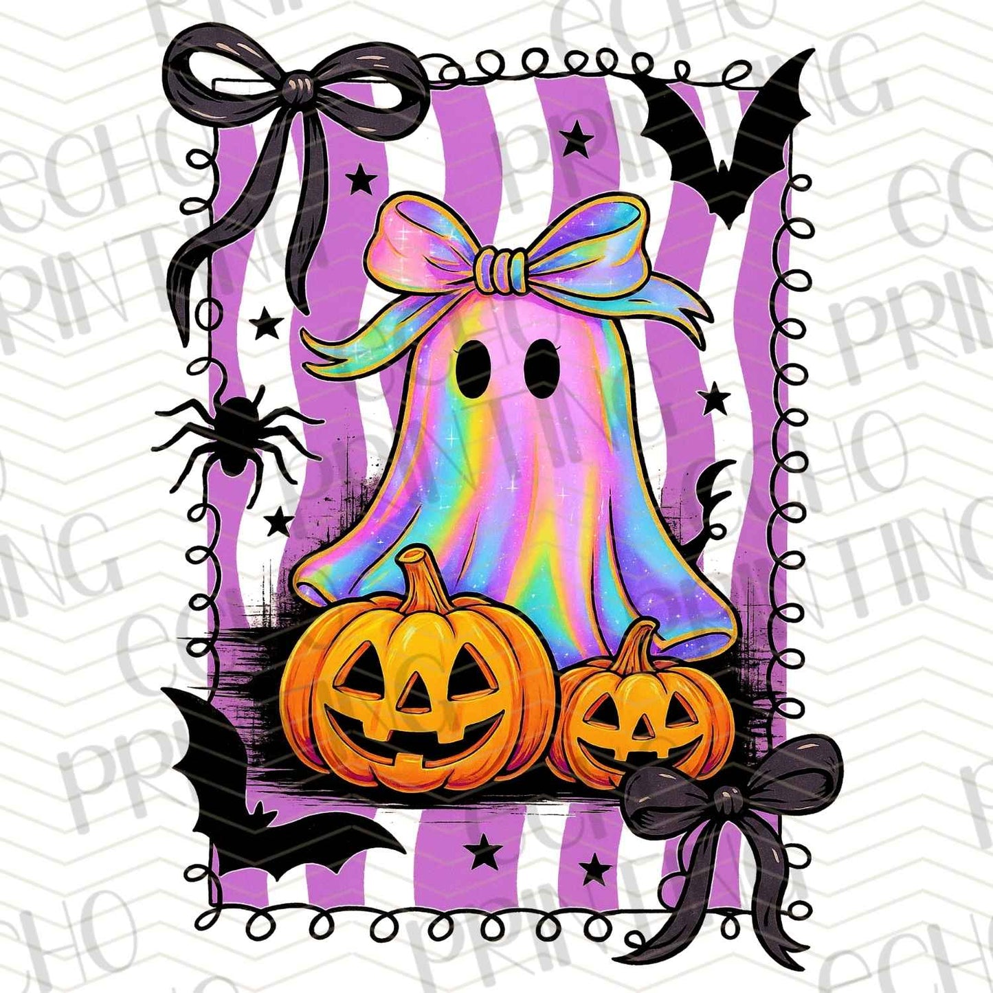 HLW 428 – CUTE HALLOWEEN GHOST WITH CANDY & BATS