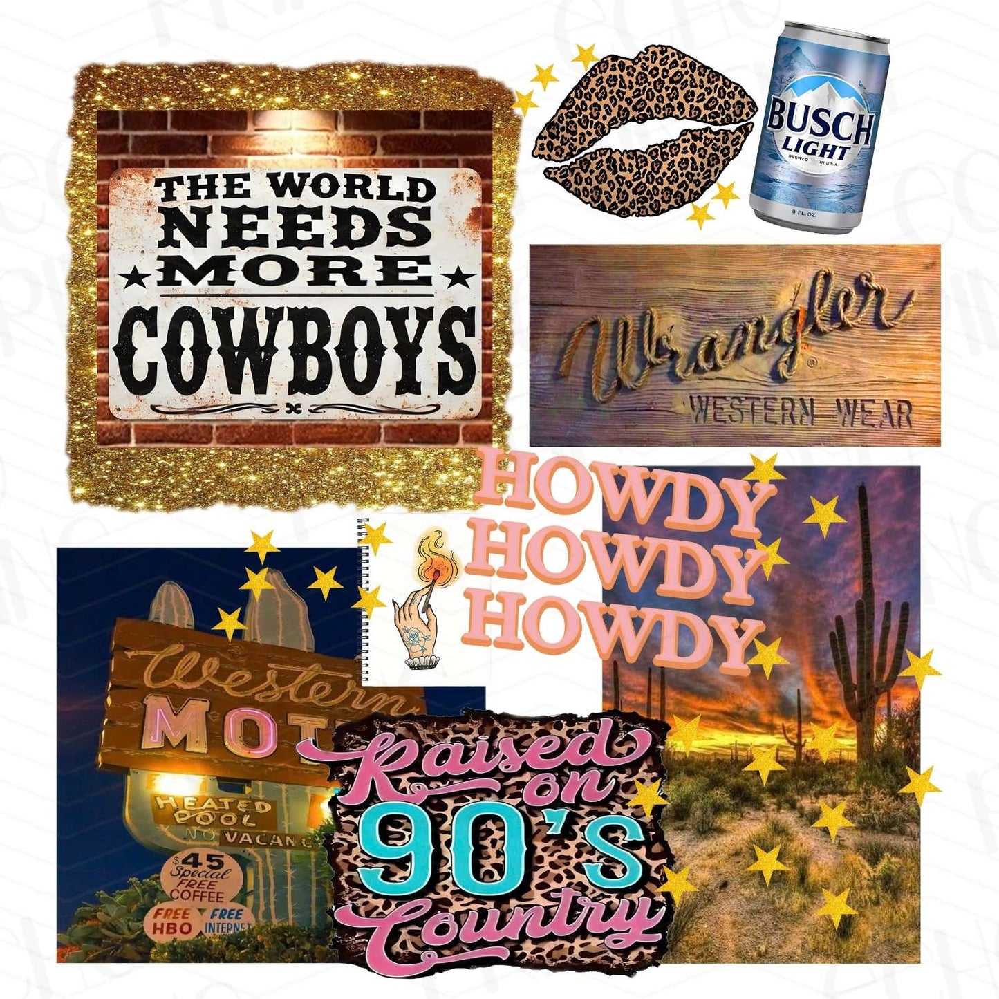 WSTNG 6 - RETRO COUNTRY COWBOY COLLAGE