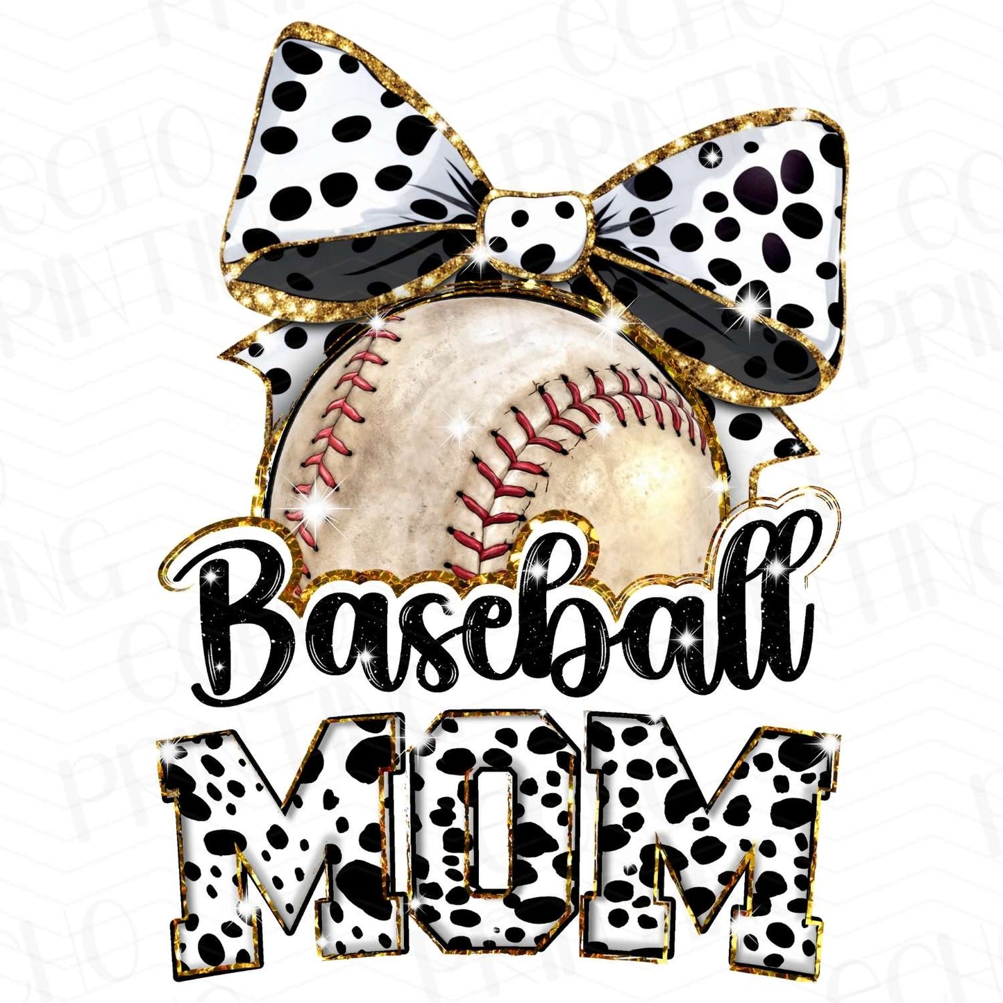 BSB 70 – BASEBALL MOM WITH POLKA DOT BOW