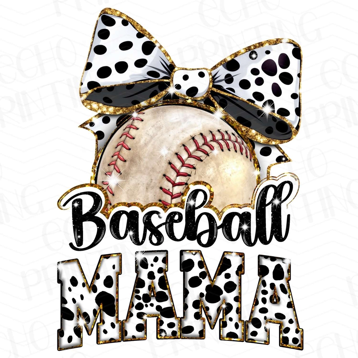 BSB 77 – BASEBALL MAMA WITH POLKA DOT BOW