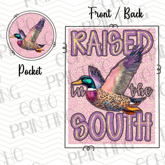 FSHT 259 - RAISED IN THE SOUTH WITH HUMMINGBIRD | POCKET & BACK SOLD SEPERATELY