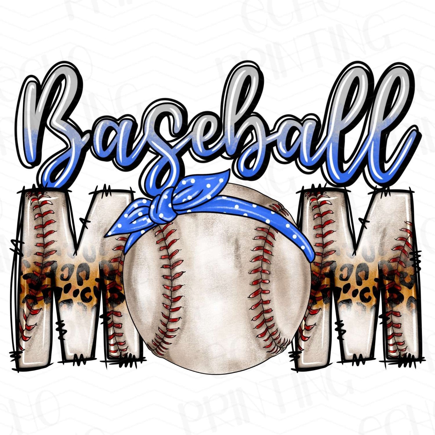 BSB 85 – BASEBALL MOM WITH LEOPARD PRINT BOW