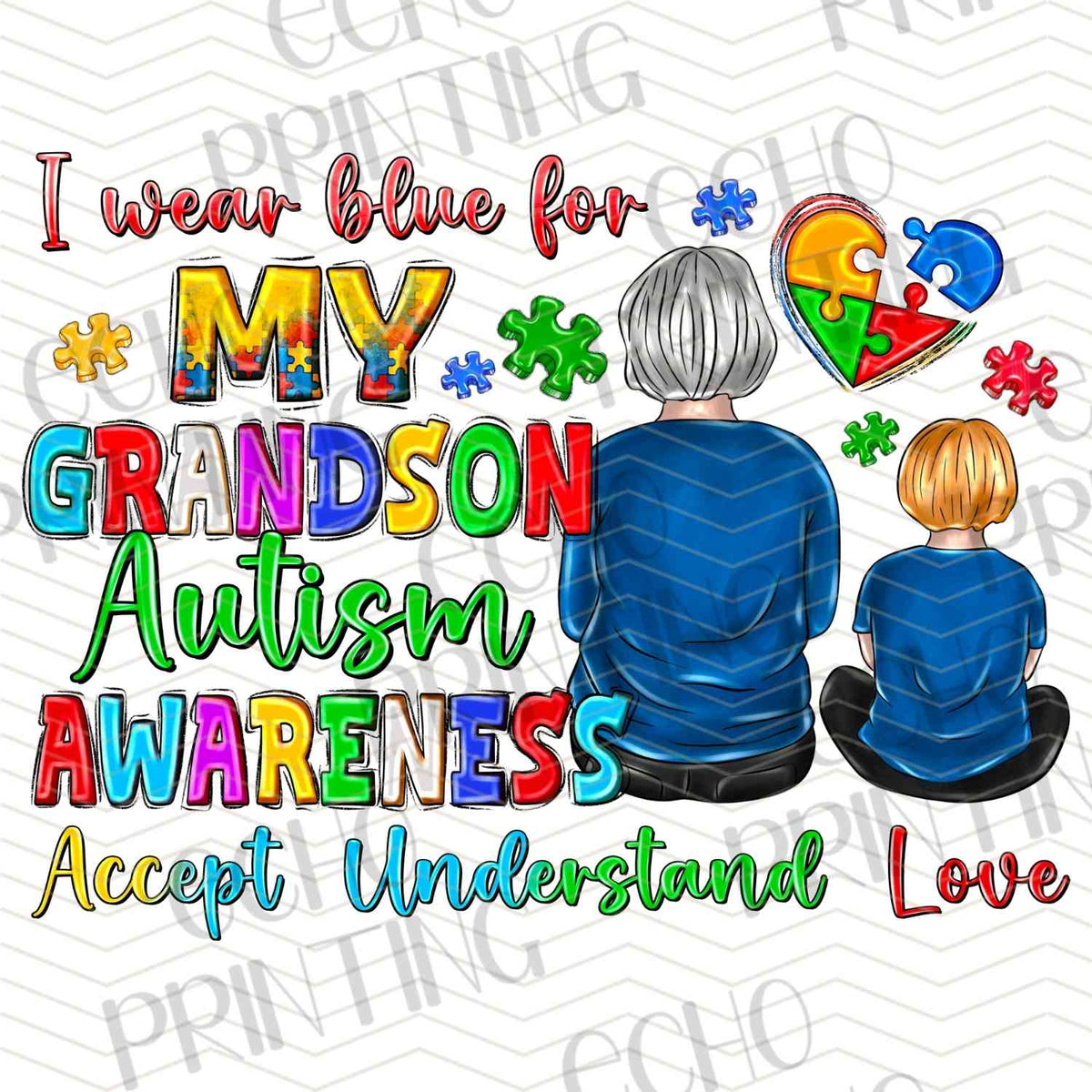 ATMSG 646 - WEAR BLUE GRANDSON HEART