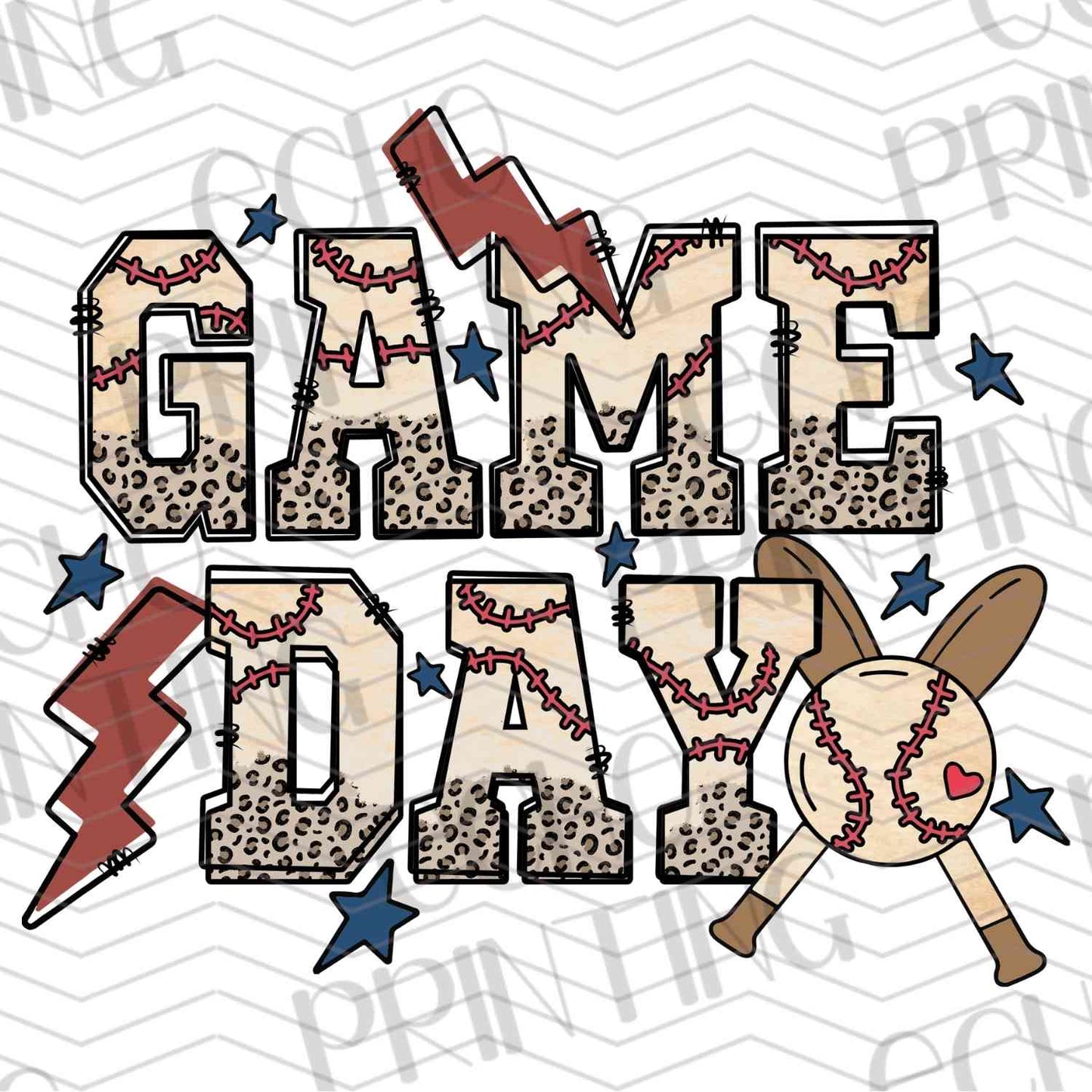 BSBG 15 - RUSTIC AMERICAN GAME DAY BASEBALL