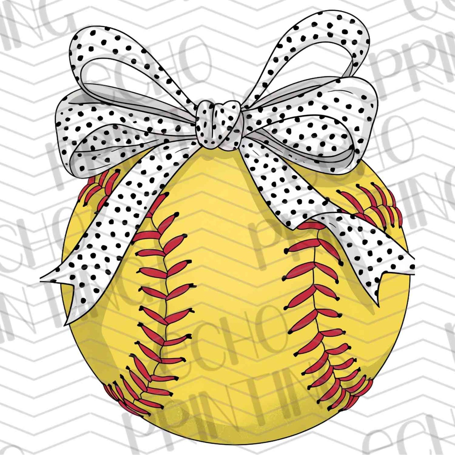 BSBG 239 - SOFTBALL WITH POLKA DOT BOW