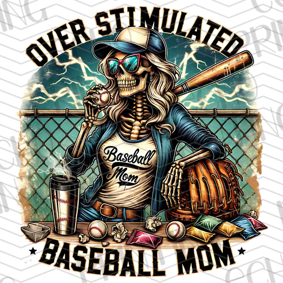 BSBG 25 - OVERSTIMULATED BASEBALL MOM GRUNGE
