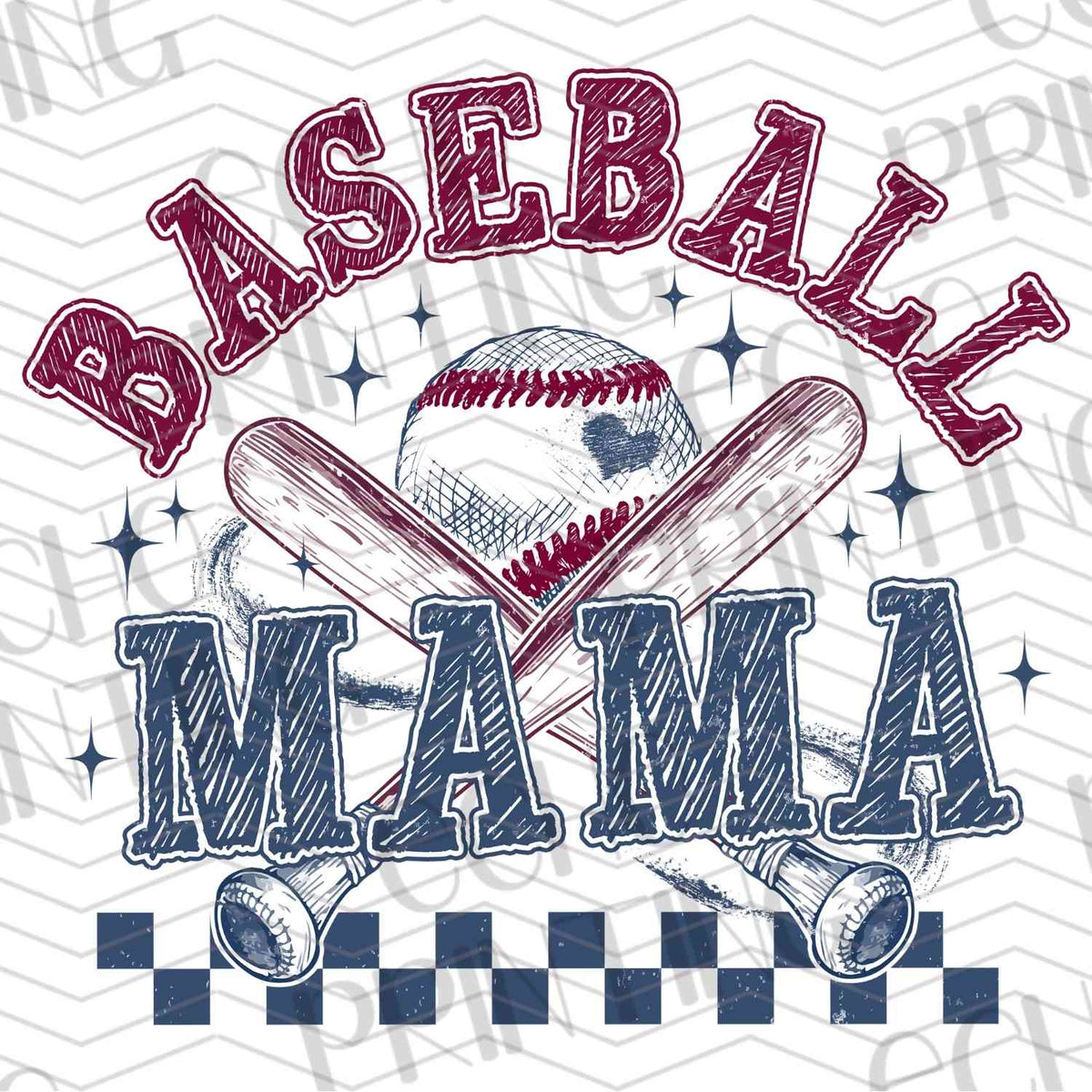 BSBG 26 - BASEBALL MAMA WITH BATS AND HEART