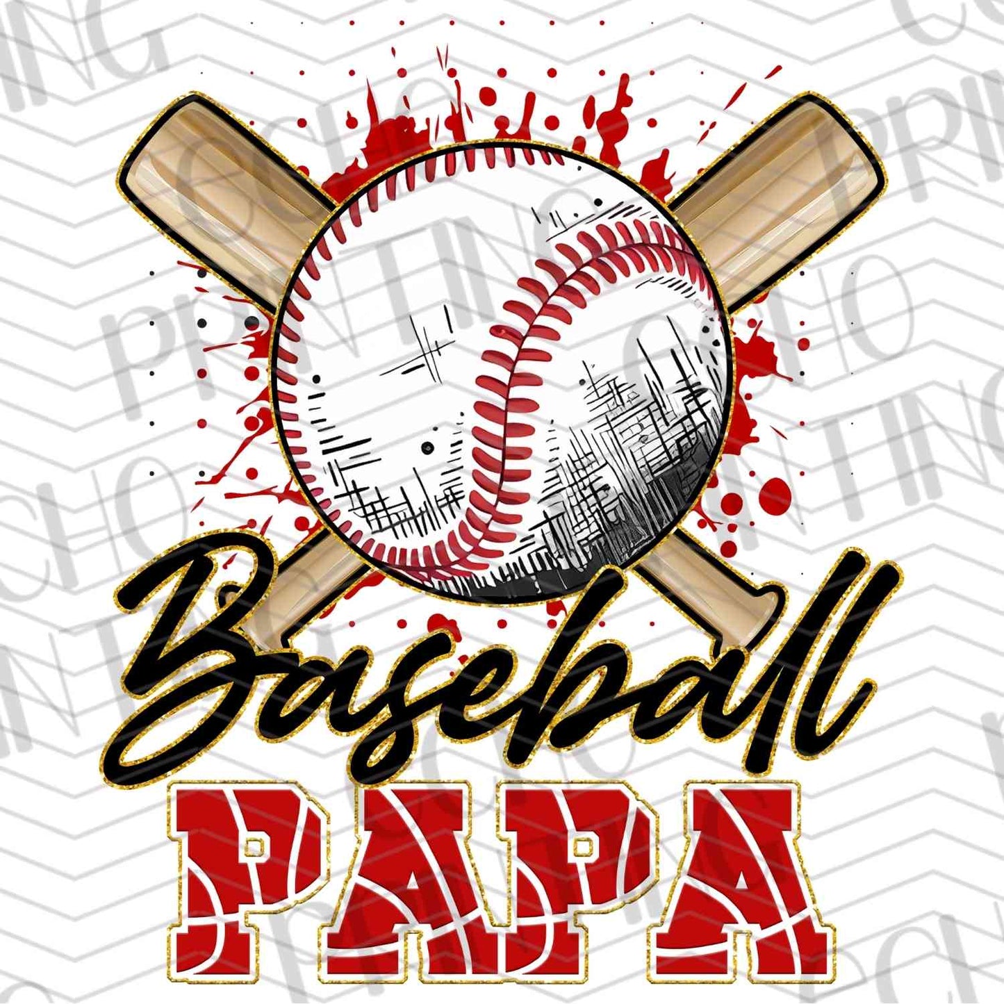 BSBG 38 - BASEBALL PAPA WITH CROSSED BATS