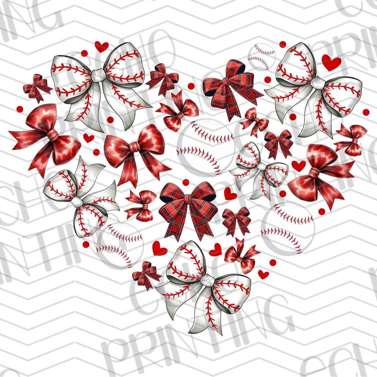 BSBG 39 - BASEBALL AND BOWS HEART