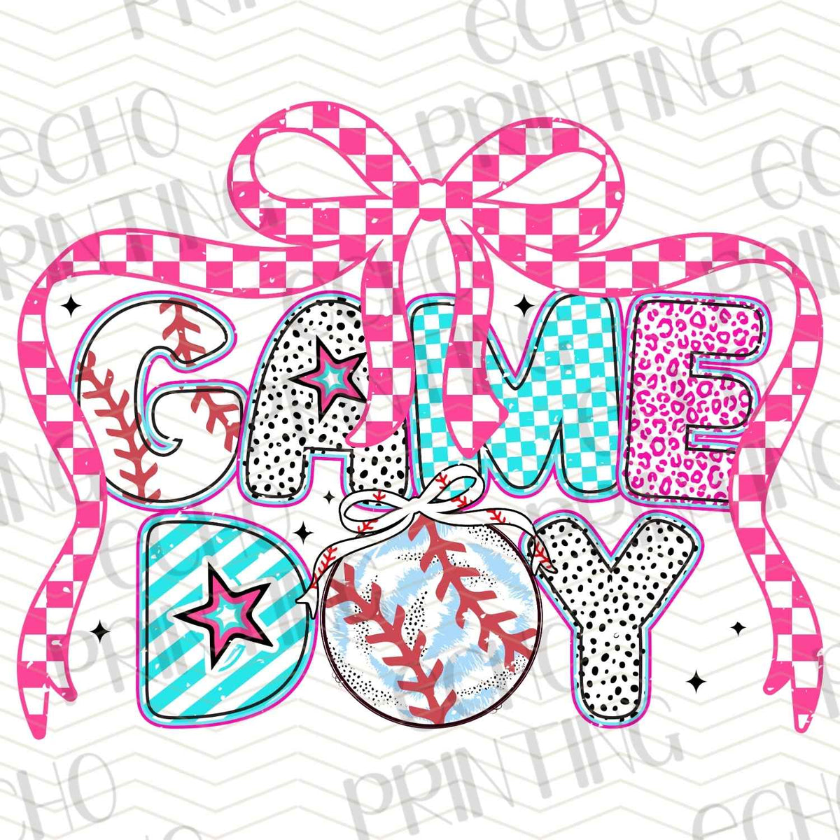 BSBG 253 - BASEBALL GAME DAY WITH PINK BOW