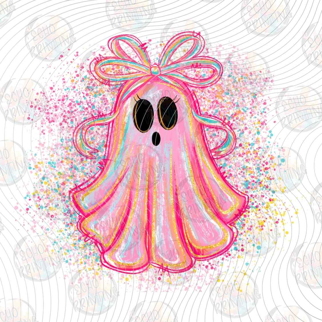 BSCRA 343 - HALLOWEEN GHOST PINK RIBBON