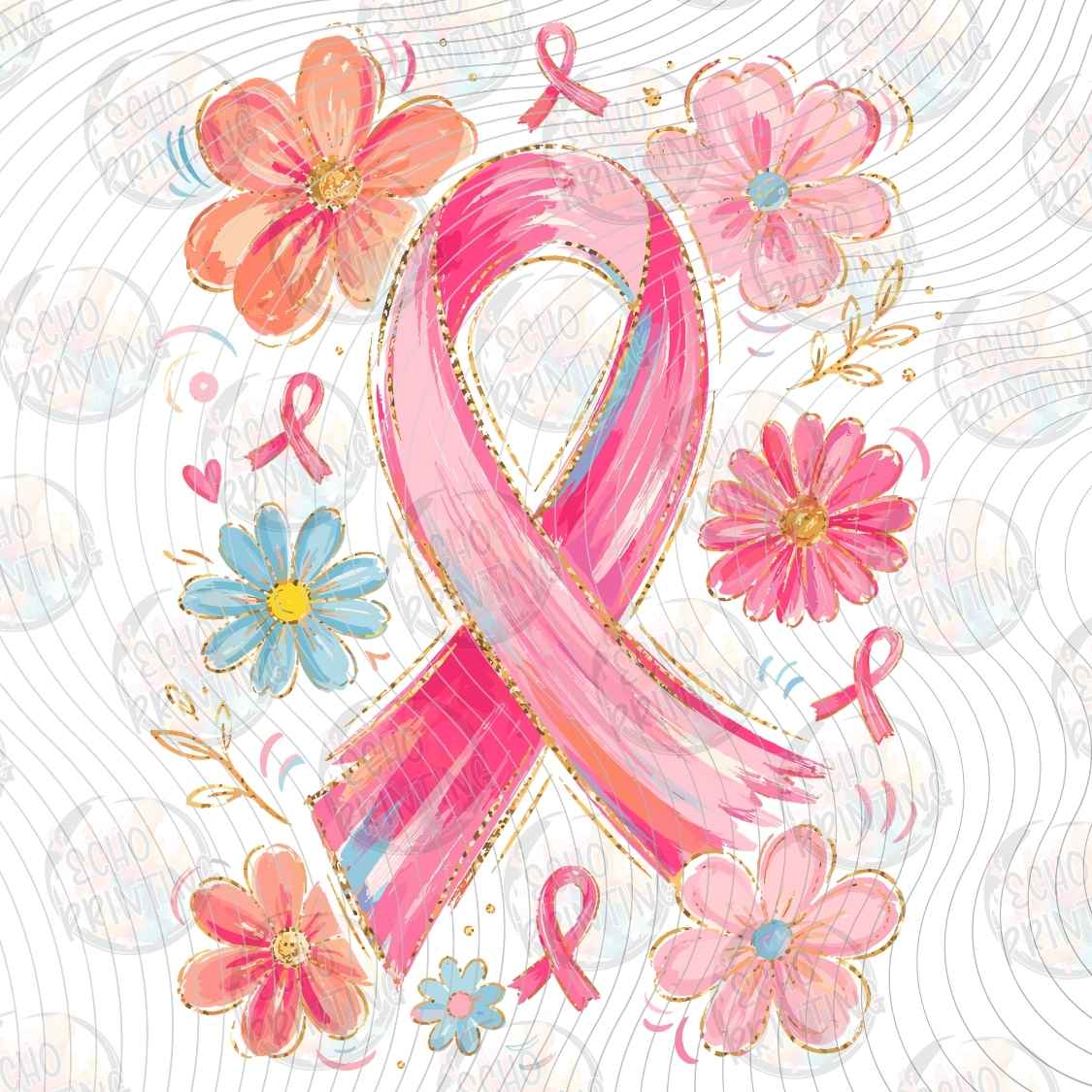 BSCRA 668 - PINK RIBBON FLORAL ART