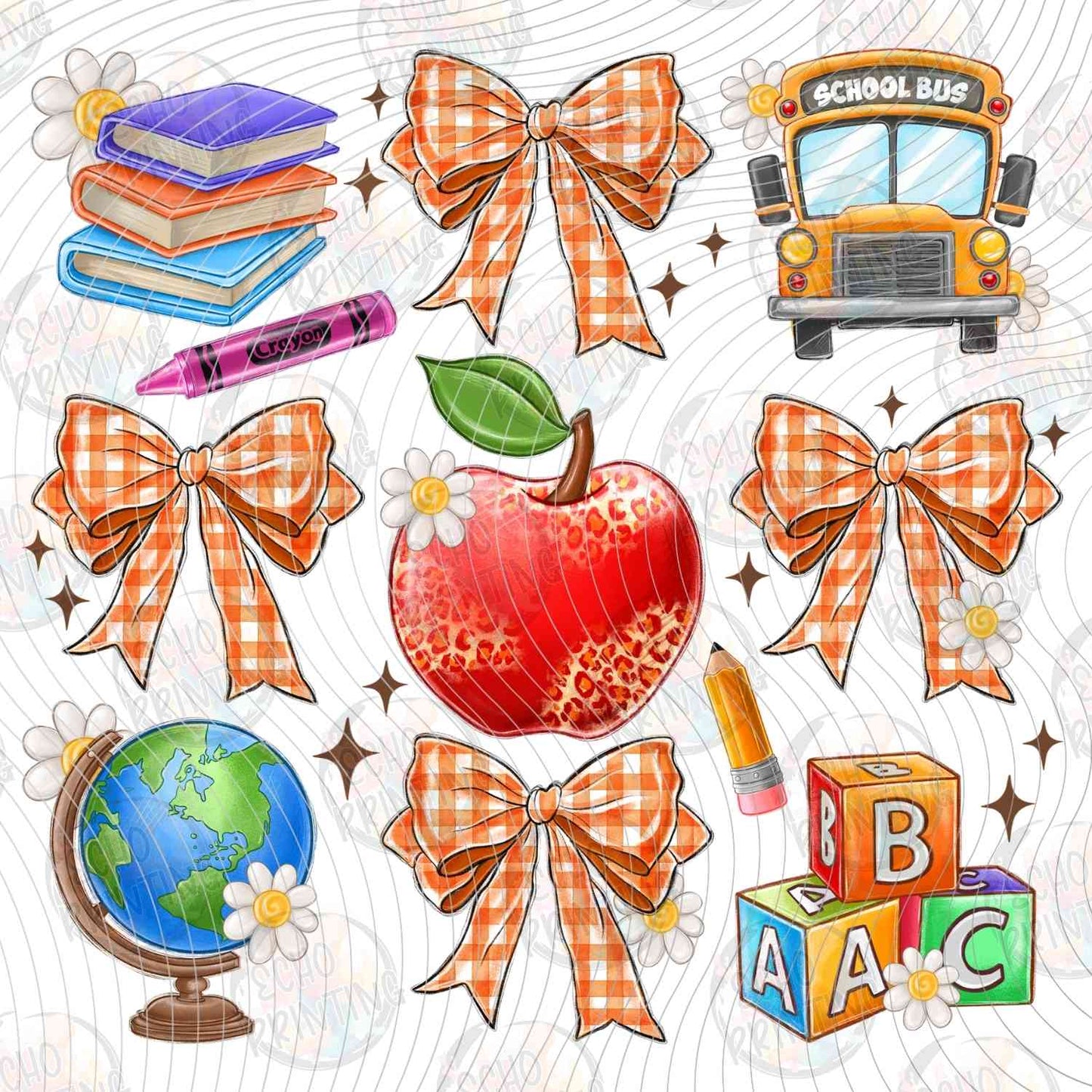 BSDR 4 - SCHOOL ICONS BOW APPLE BOOK