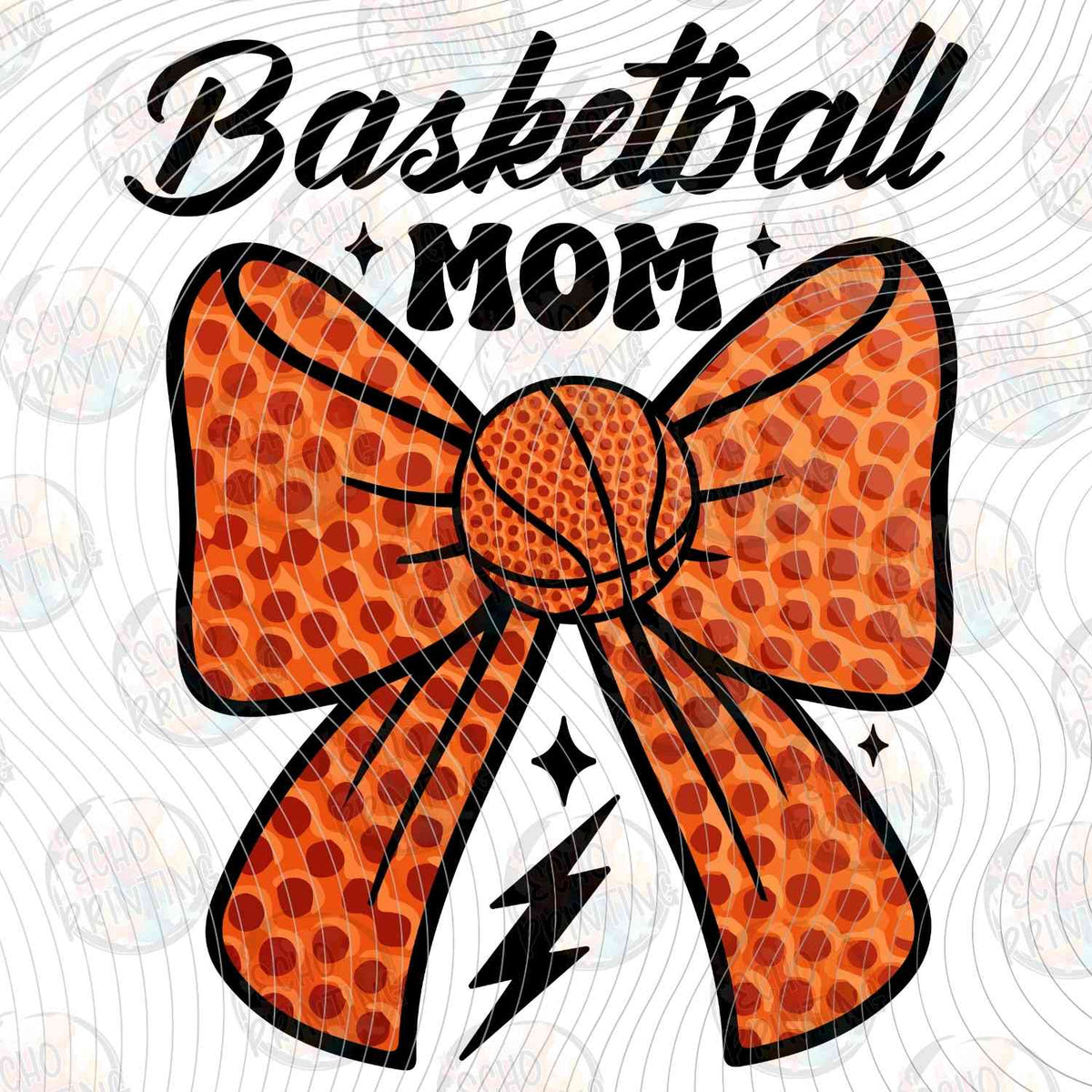 BSKG 50 - BASKETBALL MOM ORANGE BOW