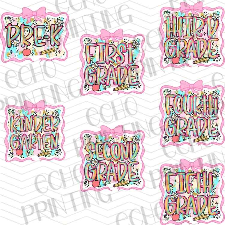 BTSG 254 - RETRO SCHOOL GRADE LABELS