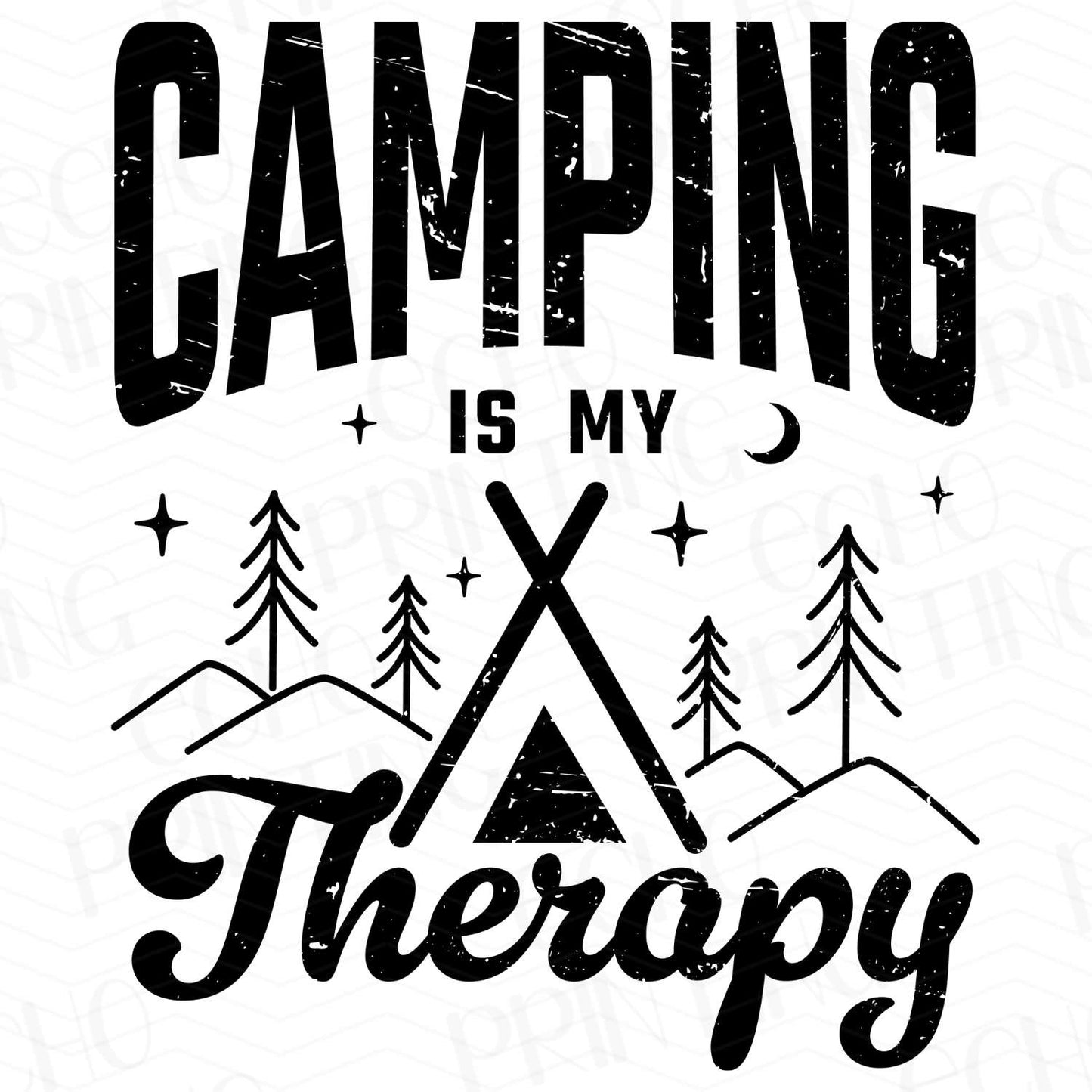 CMP 17 - CAMPING IS MY THERAPY BLACK