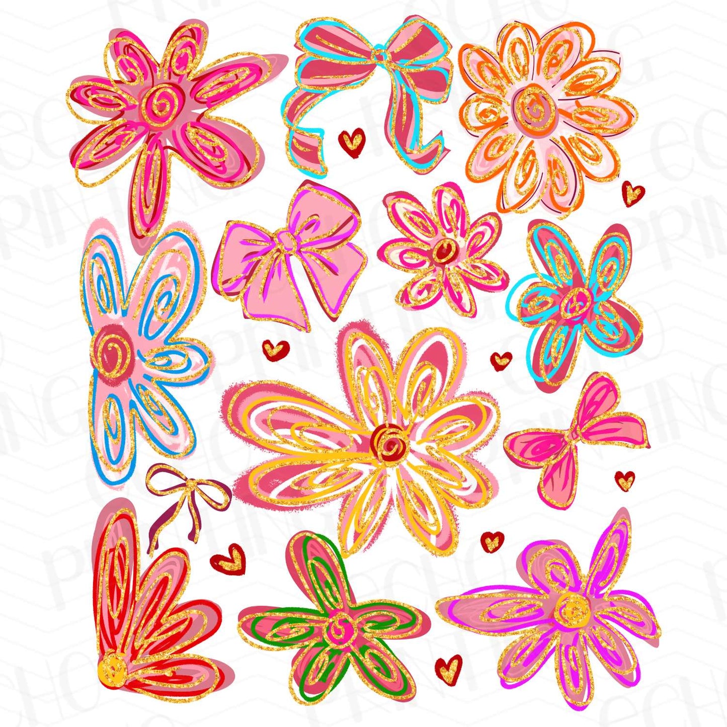 COGR 2 - FLOWER DOODLE PINK AND ORANGE