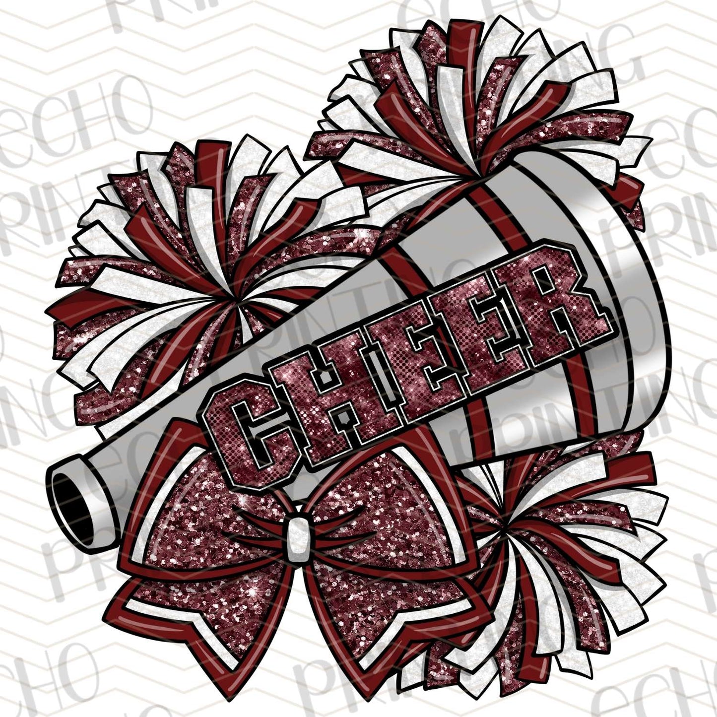 DCNG 15 - RED GLITTER POM AND MEGAPHONE