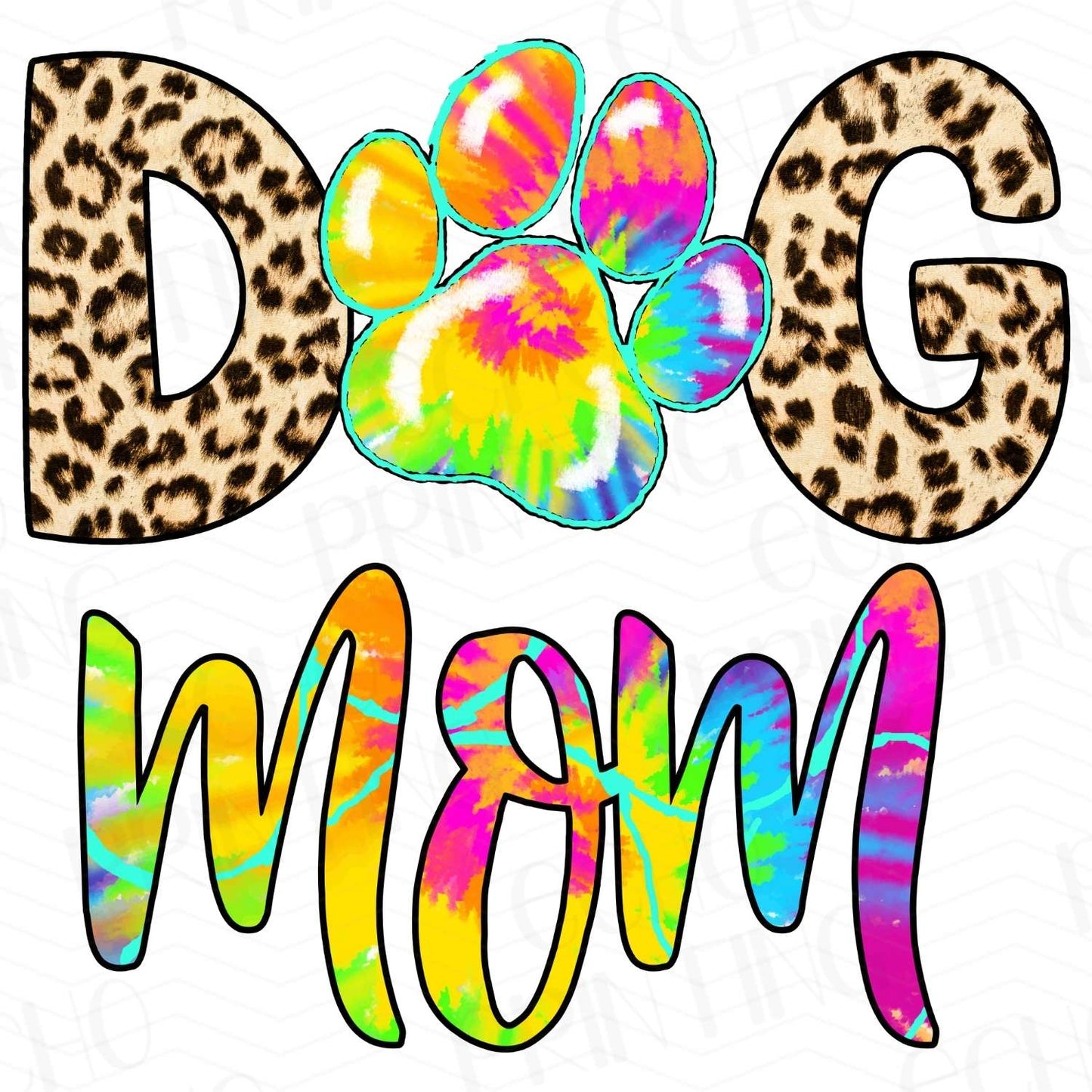 DG 33 - DOG MOM IN TIE DYE LEOPARD