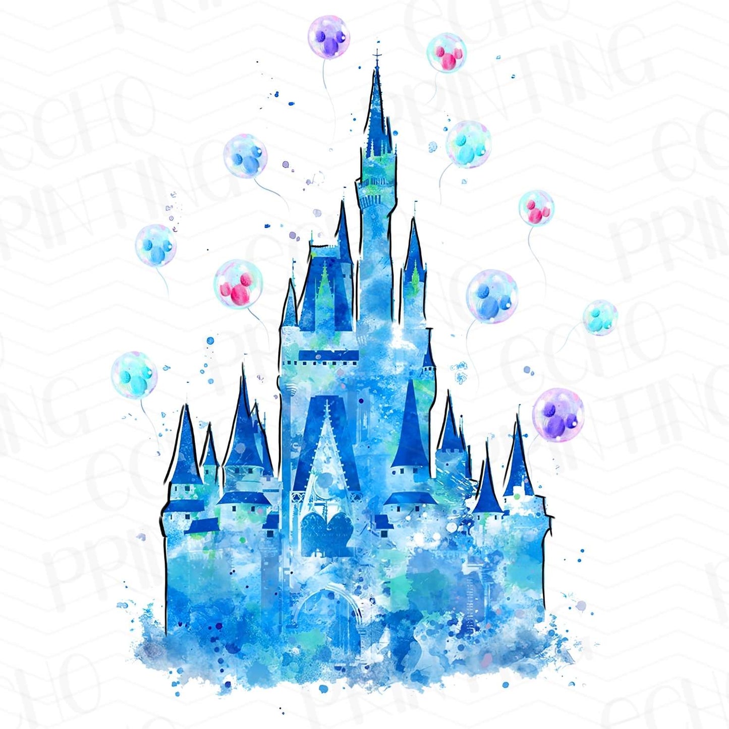 DSN 29 - BLUE CASTLE WATERCOLOR STYLE