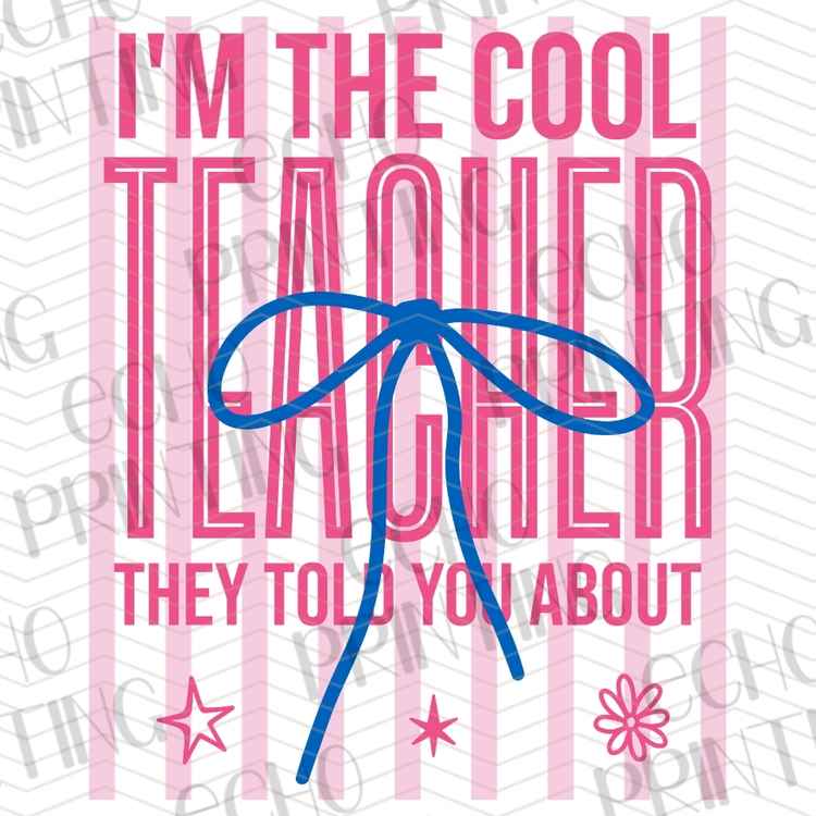 EDCTR 564 - IM THE COOL TEACHER PINK STRIPES