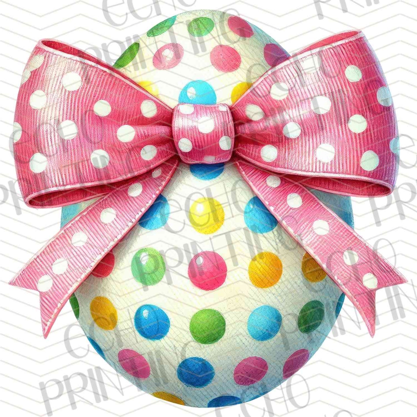ESTRG 152 - POLKA DOT EASTER EGG BOW
