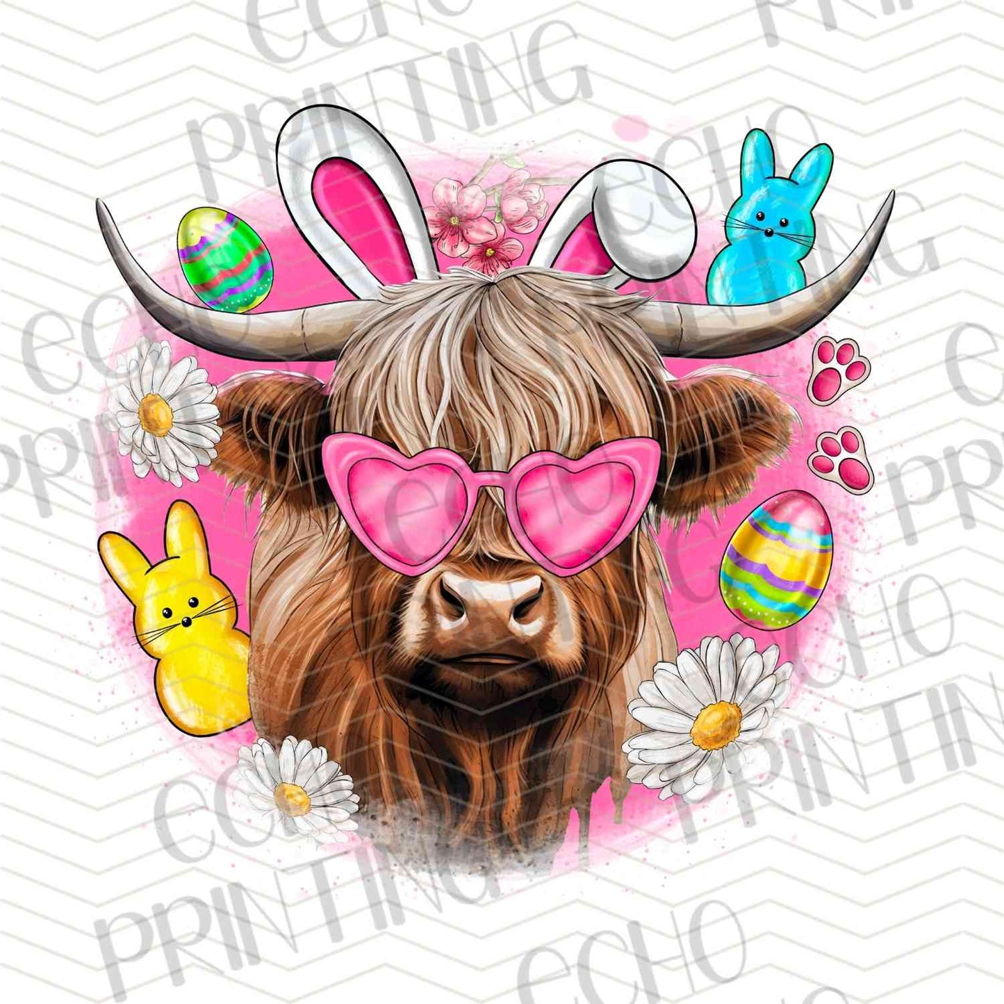 ESTRG 243 - HIGHLAND COW EASTER GLASSES