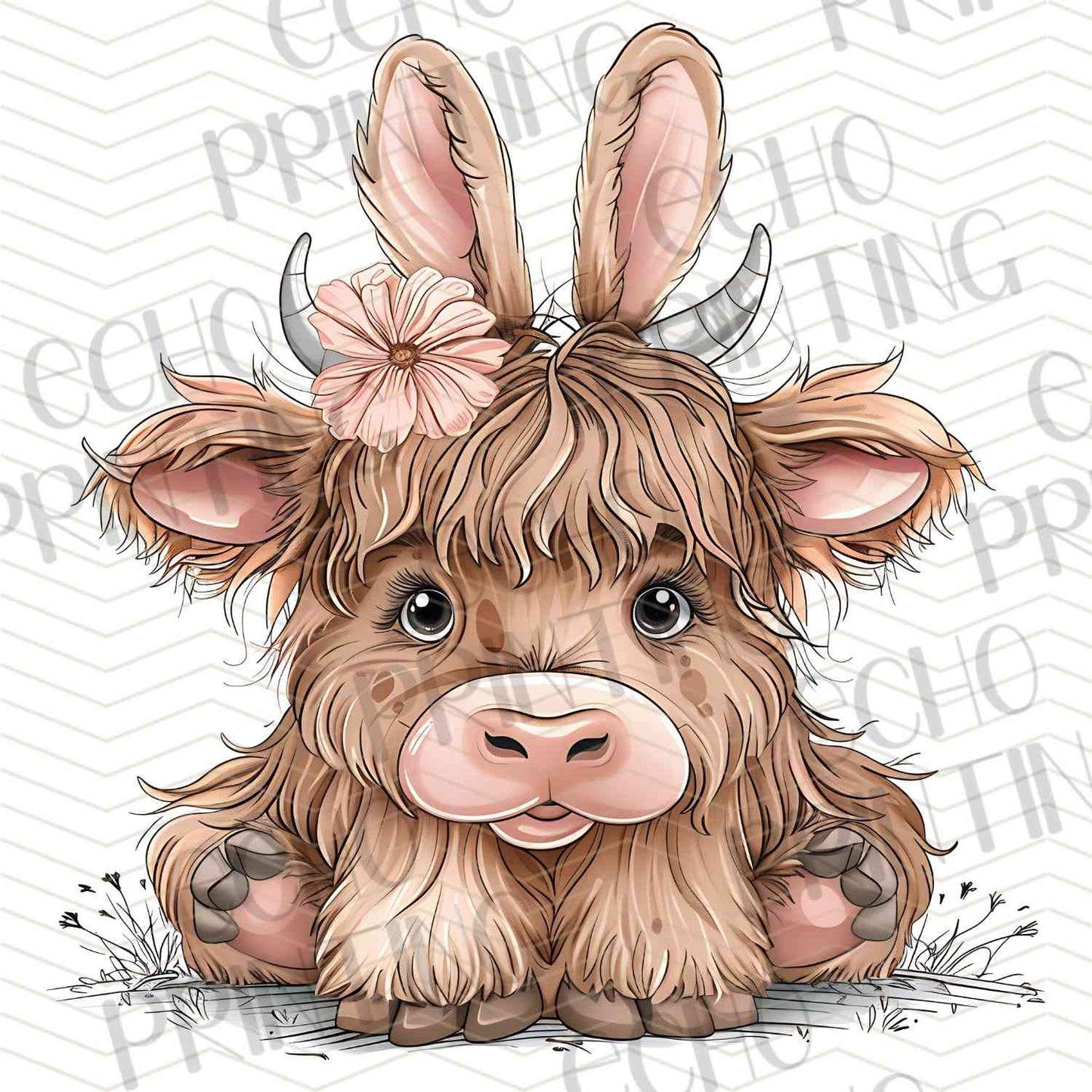 ESTRG 288 - HIGHLAND COW BUNNY EARS