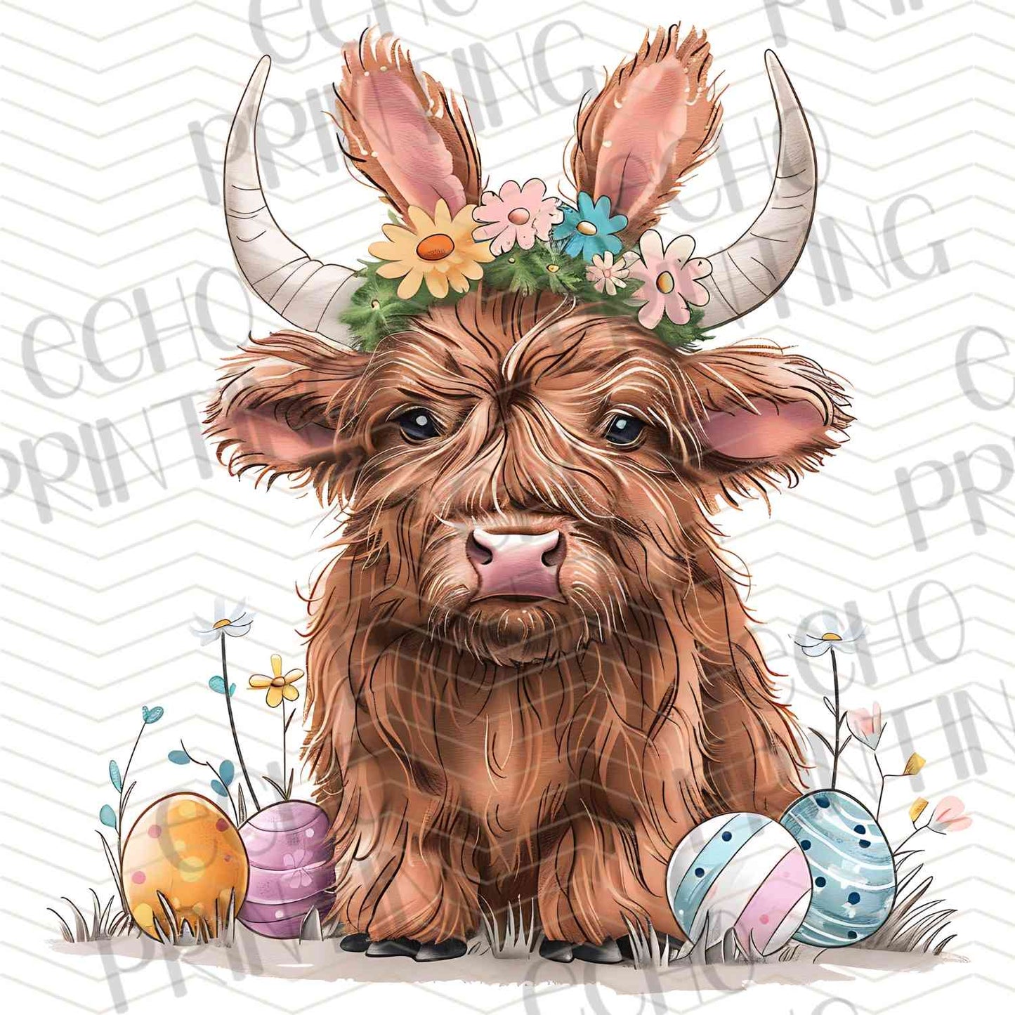 ESTRG 290 – HIGHLAND COW EASTER PORTRAIT