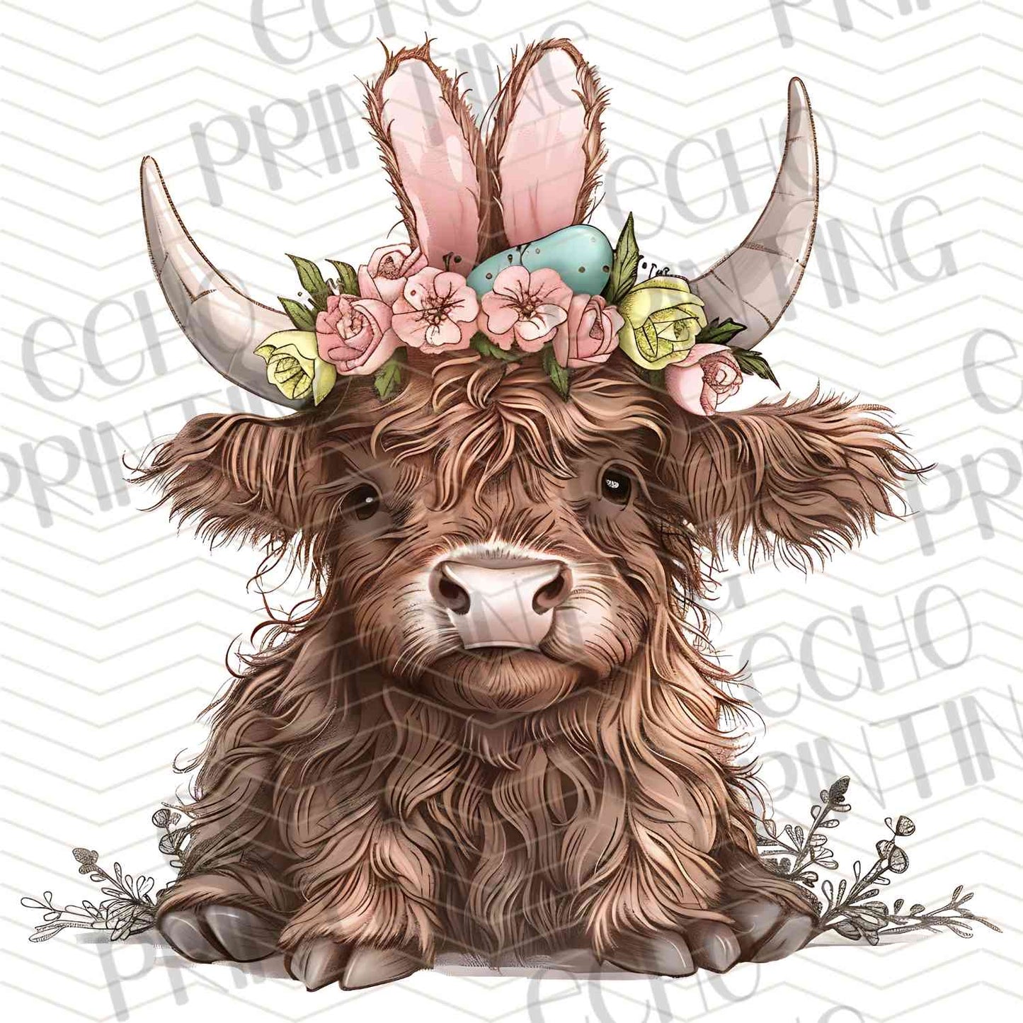 ESTRG 291 - HIGHLAND COW FLOWER EARS