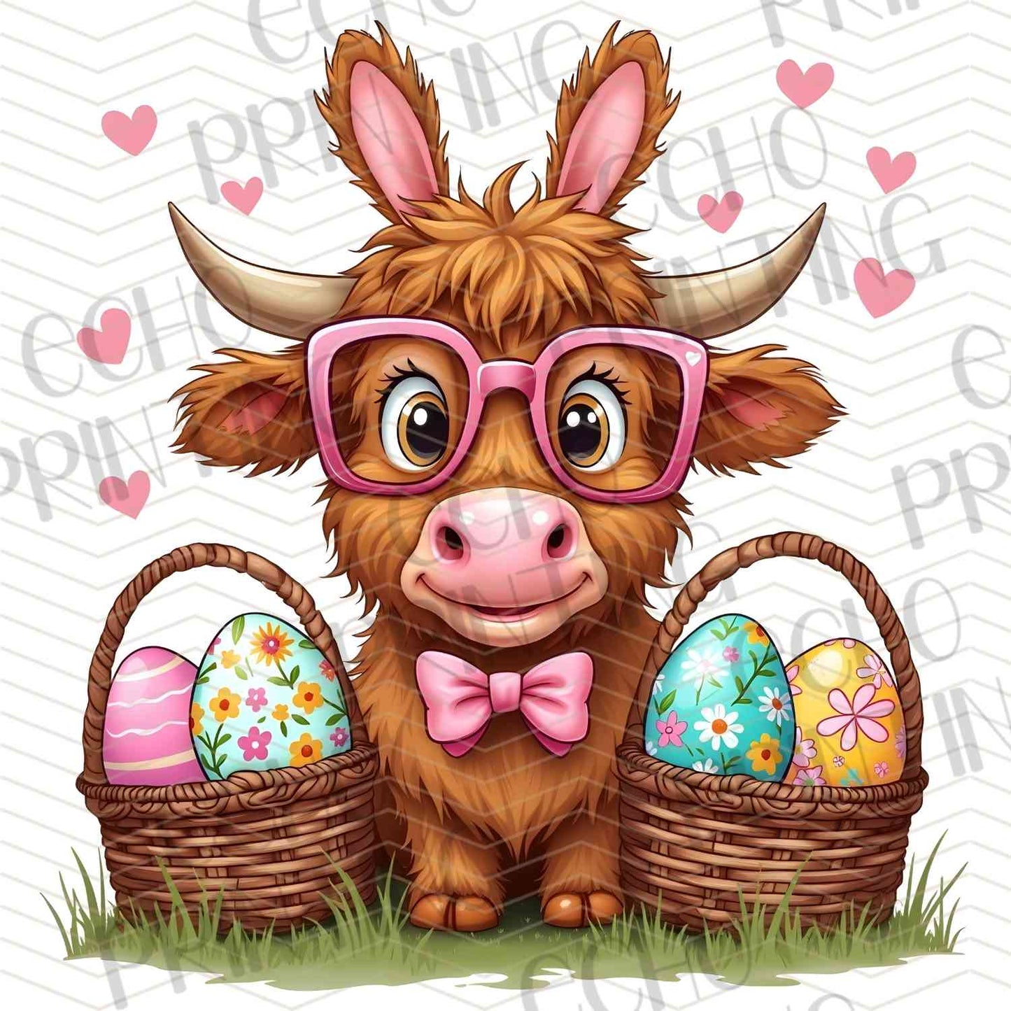 ESTRG 444 – HIGHLAND COW EASTER BASKET