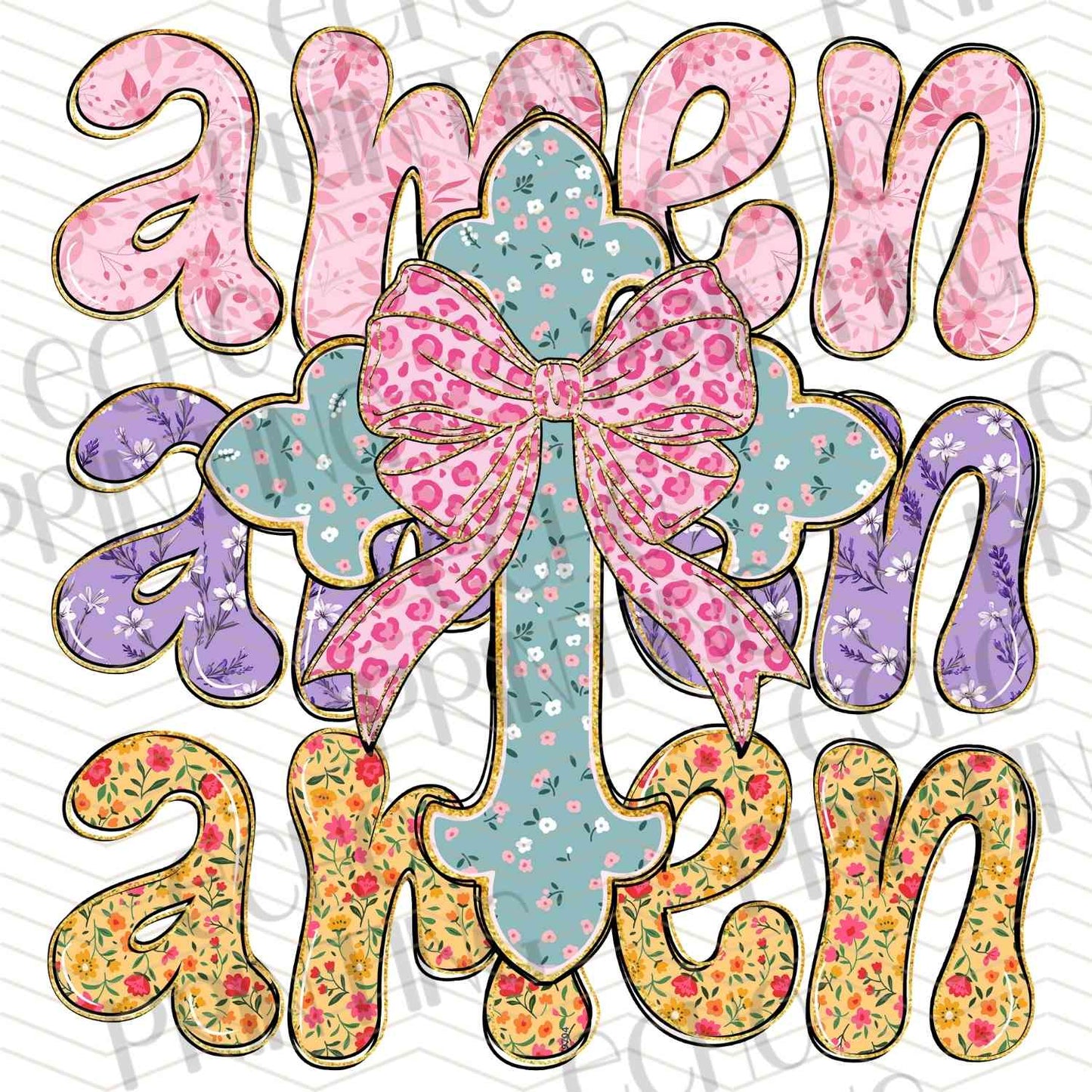 ESTRG 488 – AMEN FLORAL LETTERING