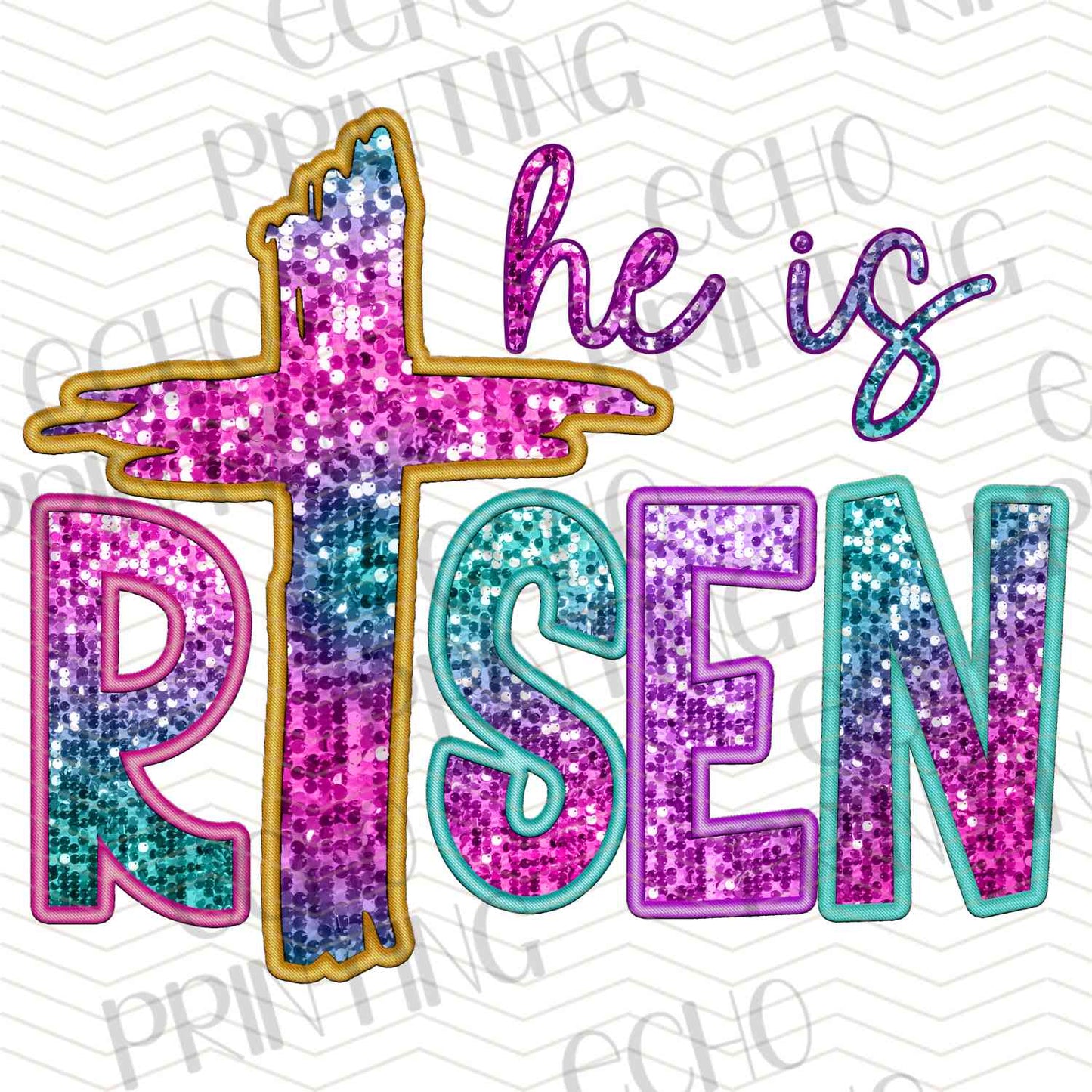ESTRG 541 – HE IS RISEN COLOR TEXT