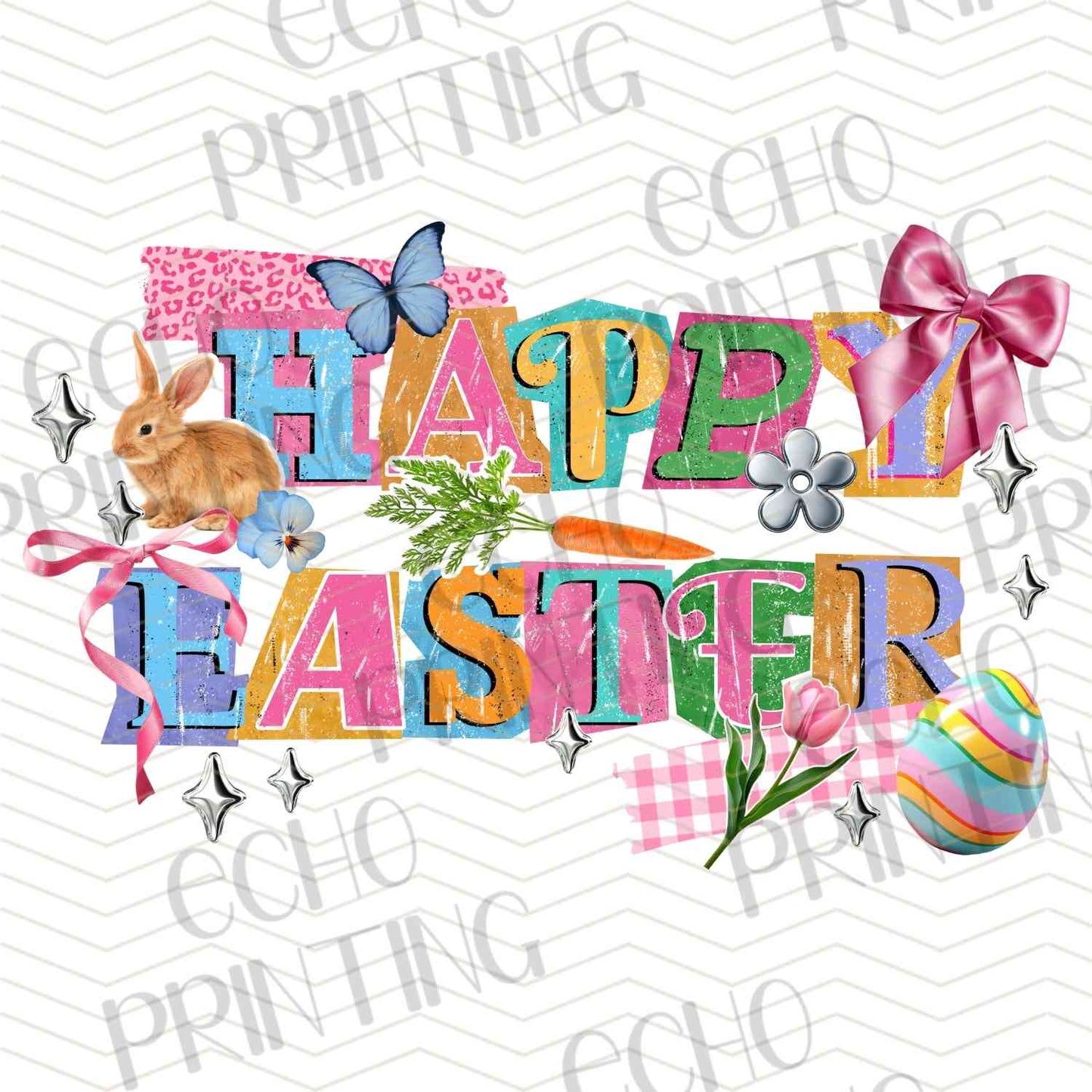 ESTRG 573 – HAPPY EASTER COLORFUL TYPOGRAPHY