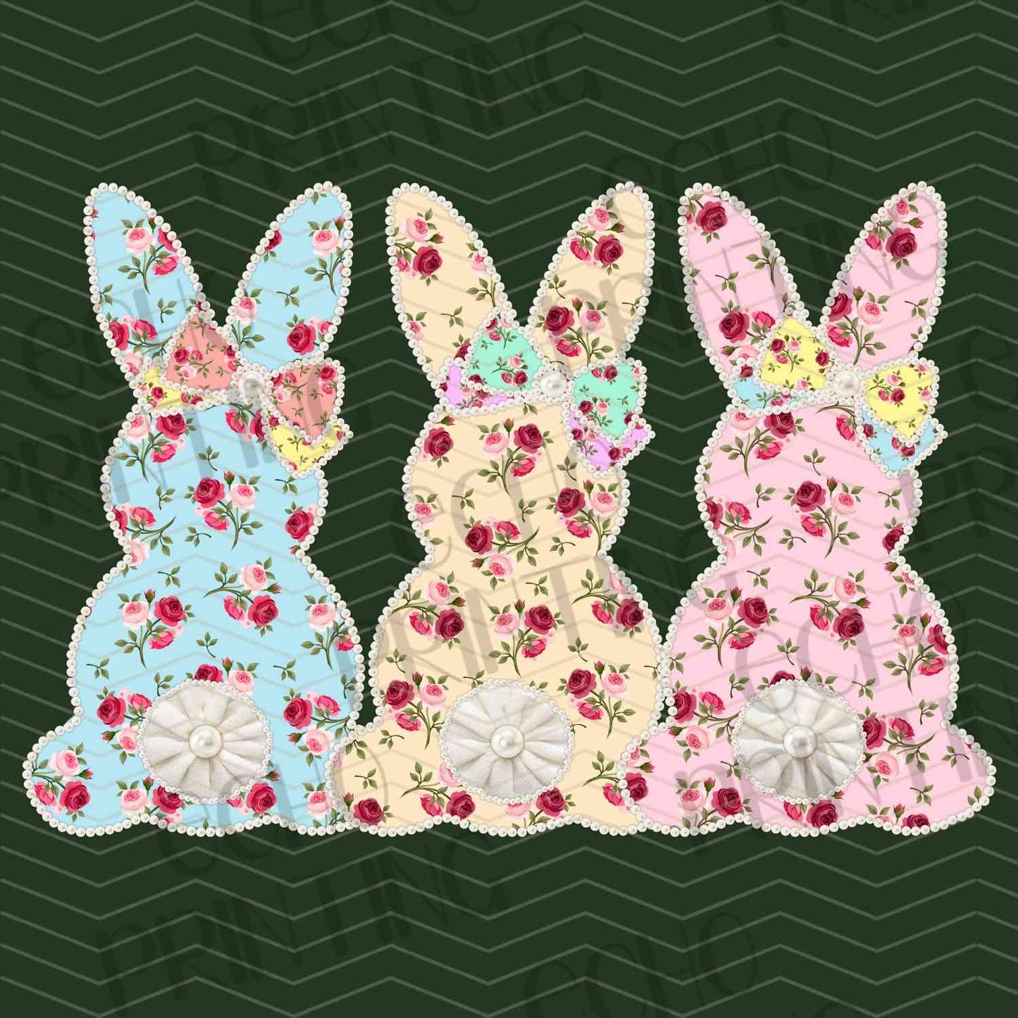 ESTRG 623 - FLORAL BUNNY TRIO