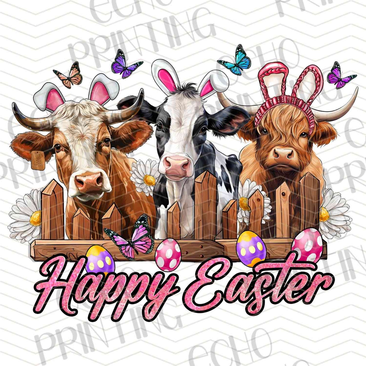 ESTRG 640 - HAPPY EASTER HIGHLAND COWS