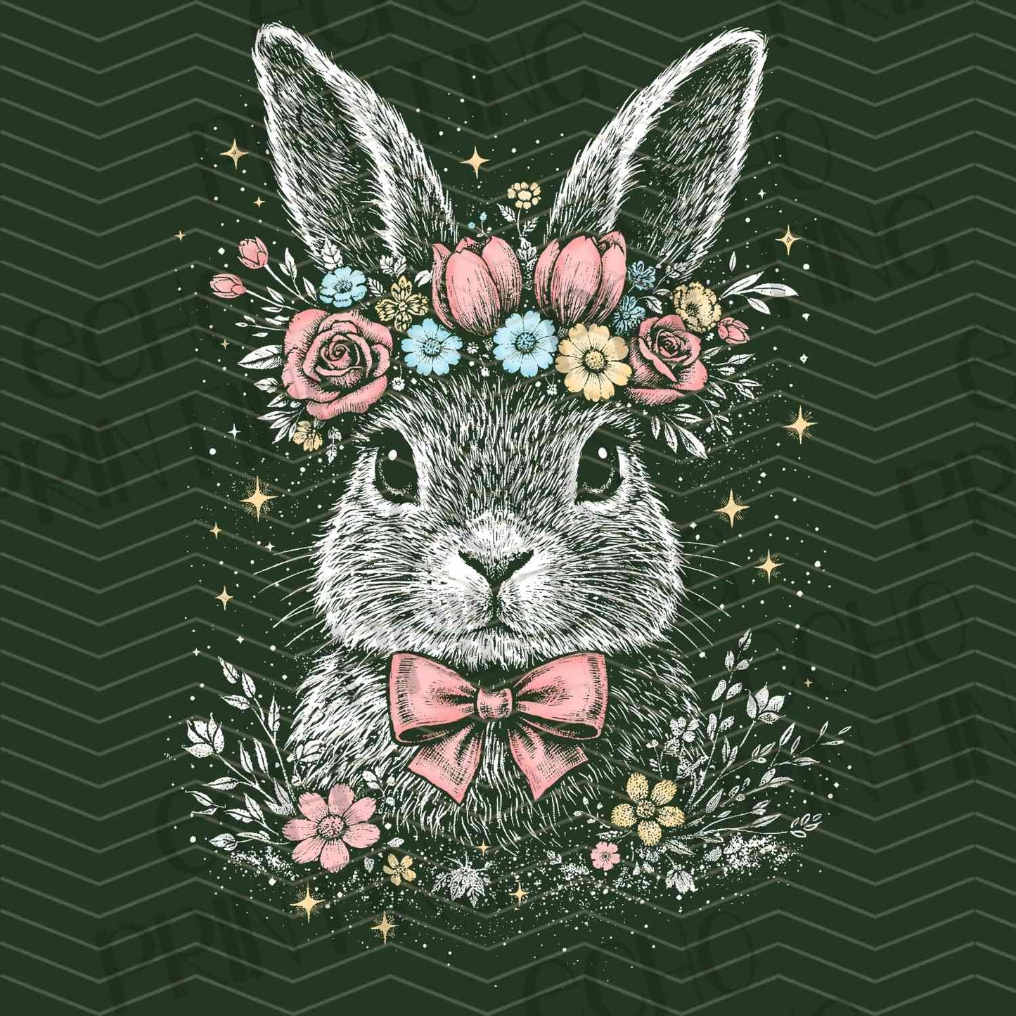 ESTRG 676 - FLORAL BUNNY PORTRAIT