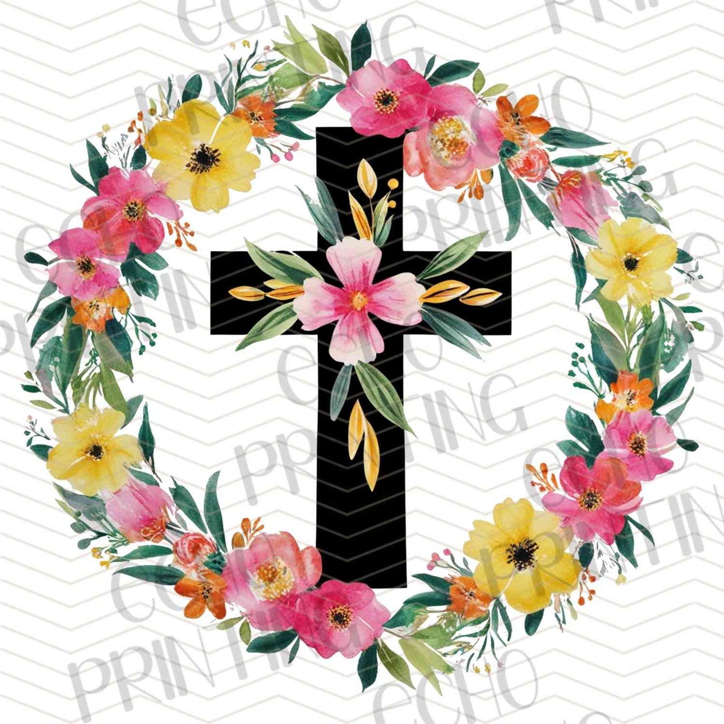 ESTRG 91 - FLORAL CROSS WREATH