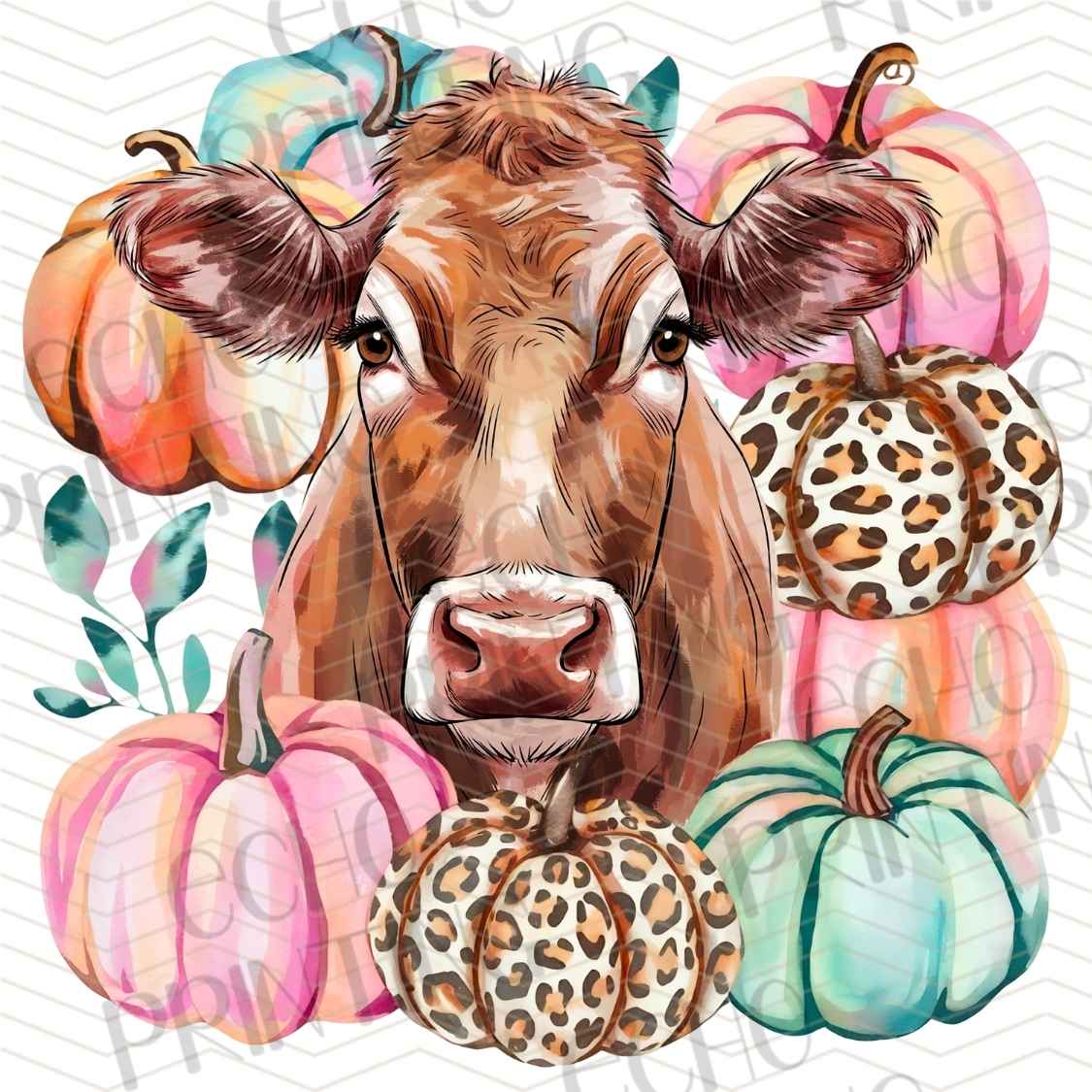 FLTK 1116 - HIGHLAND COW AUTUMN PUMPKINS